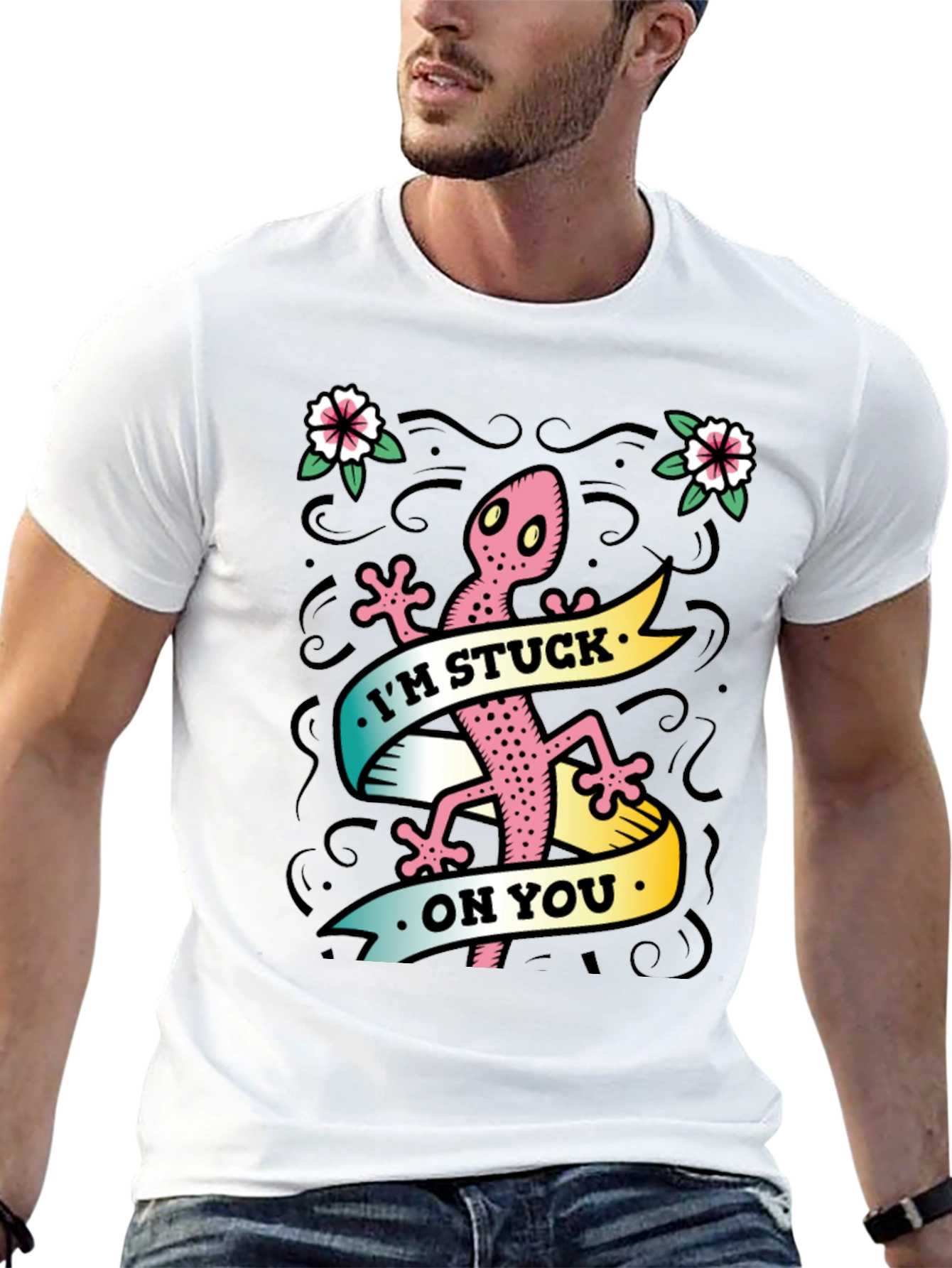 Im Stuck On You Gecko Graphic Tee