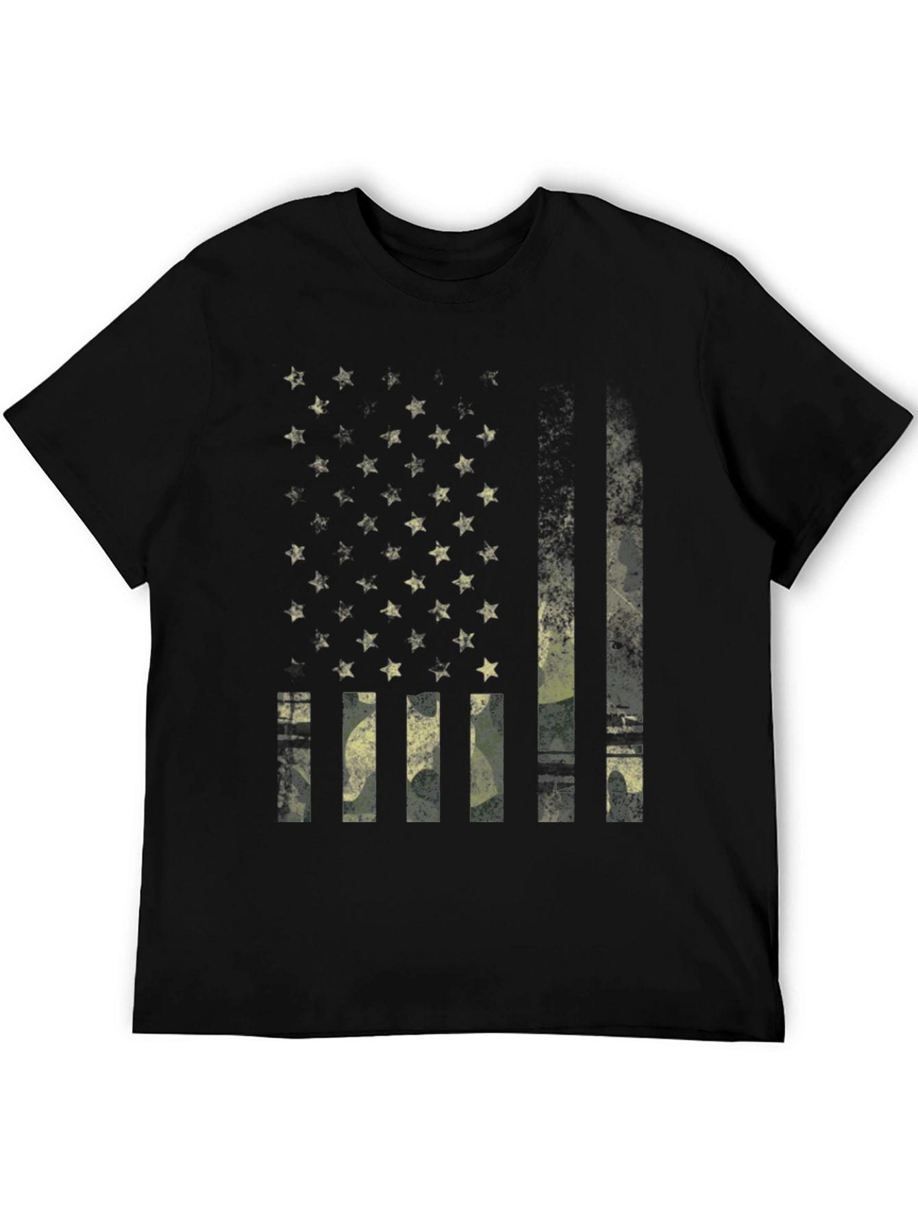 Distressed American Flag Camo Print T-Shirt