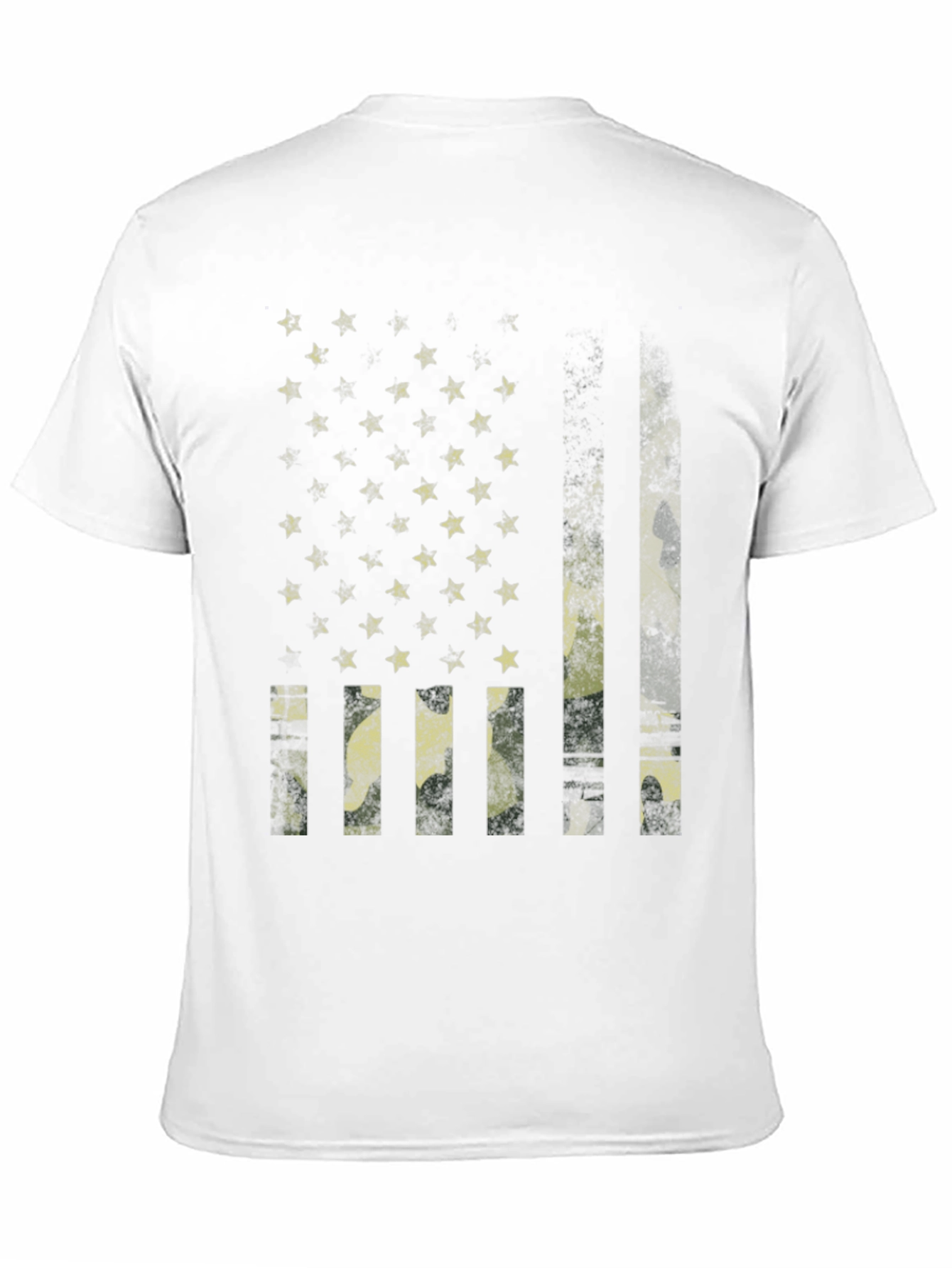 Distressed American Flag Camo Print T-Shirt