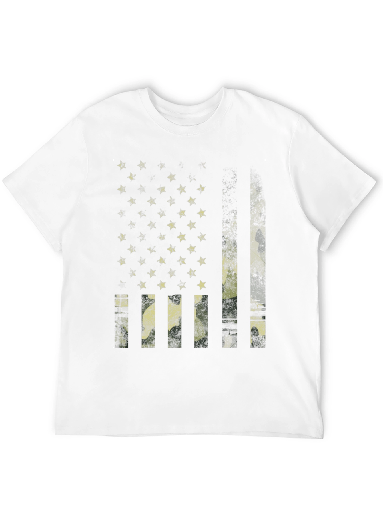 Distressed American Flag Camo Print T-Shirt