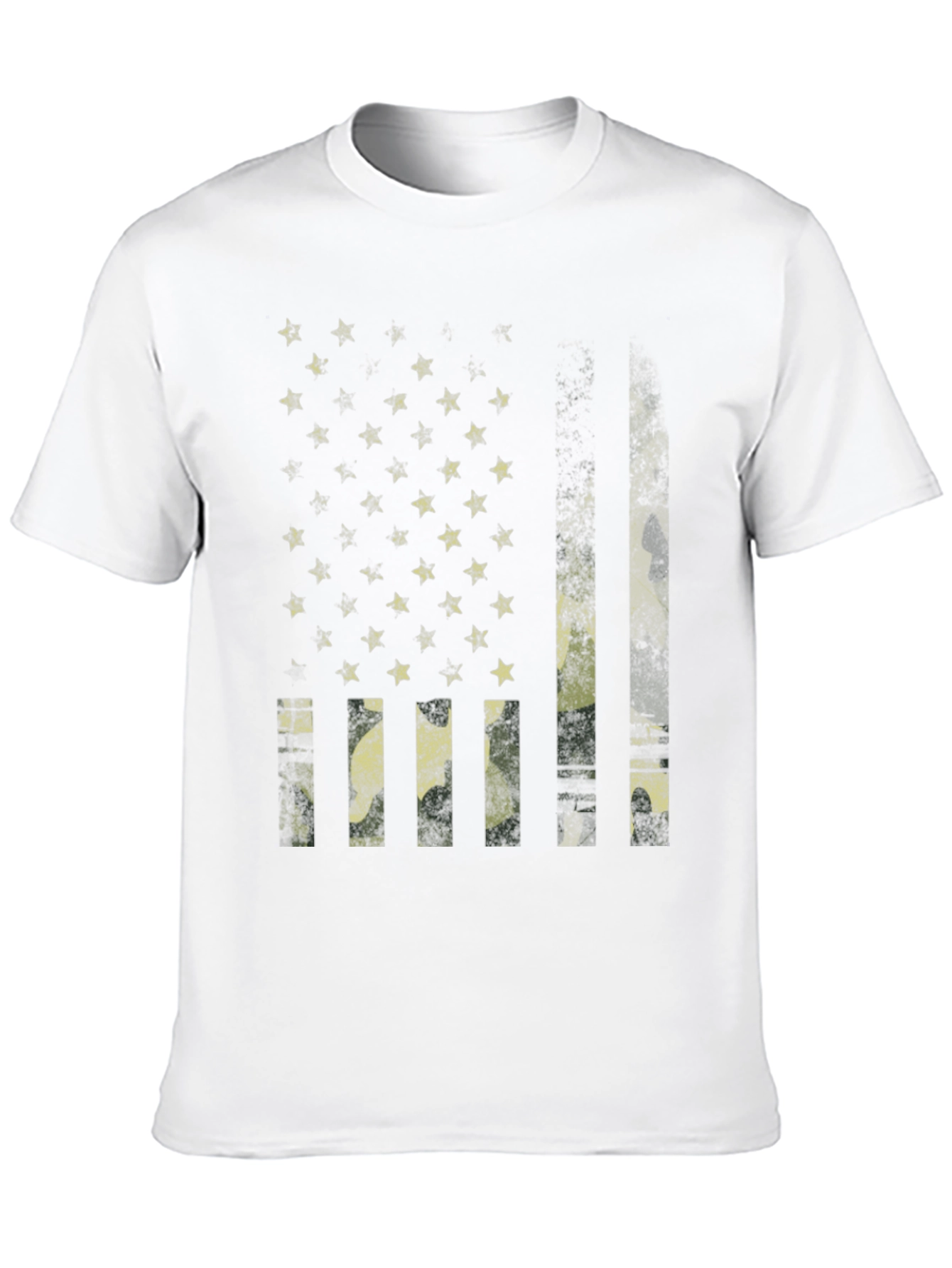 Distressed American Flag Camo Print T-Shirt