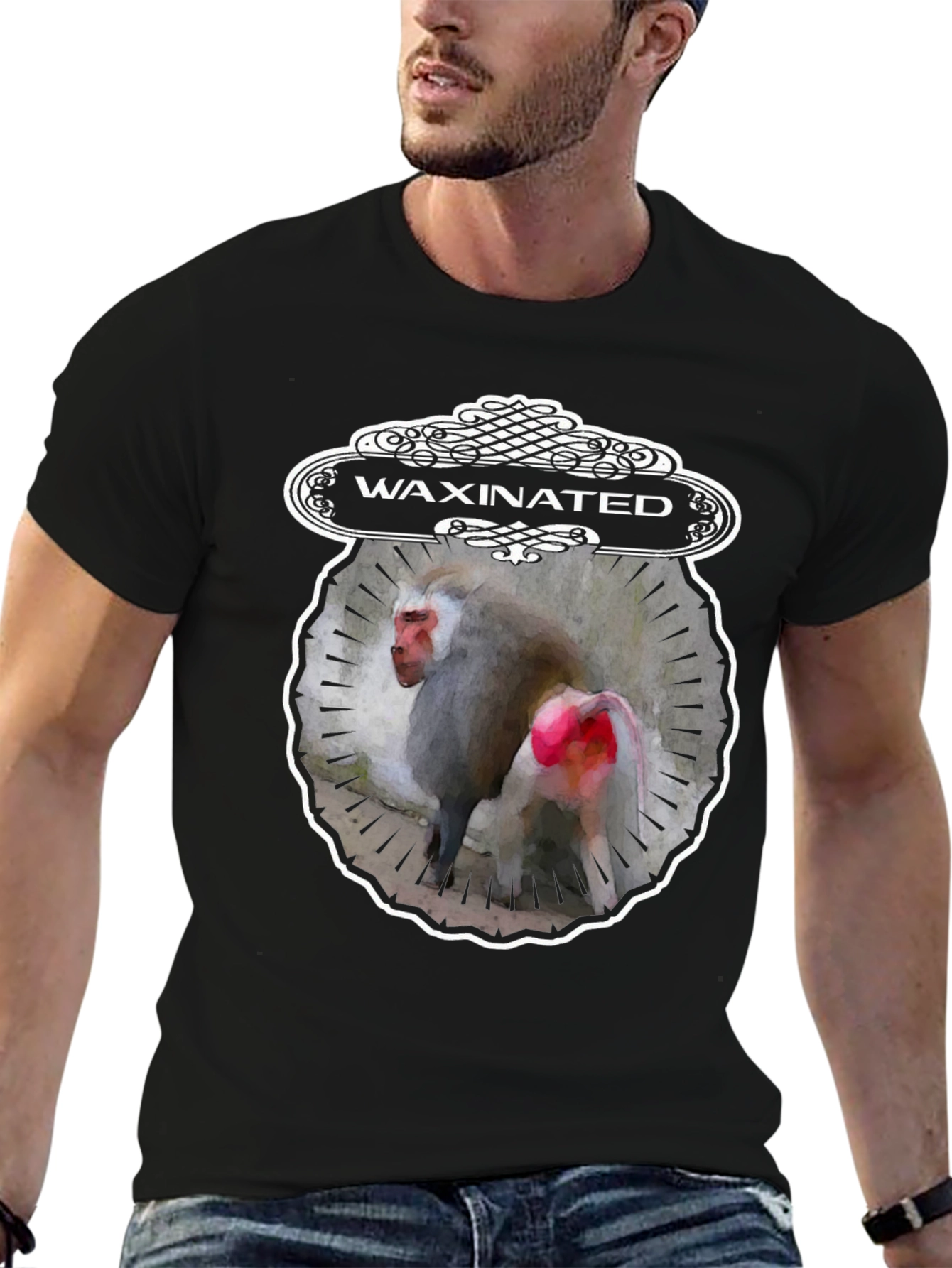 Waxinated Monkey Graphic T-Shirt - Unique Design