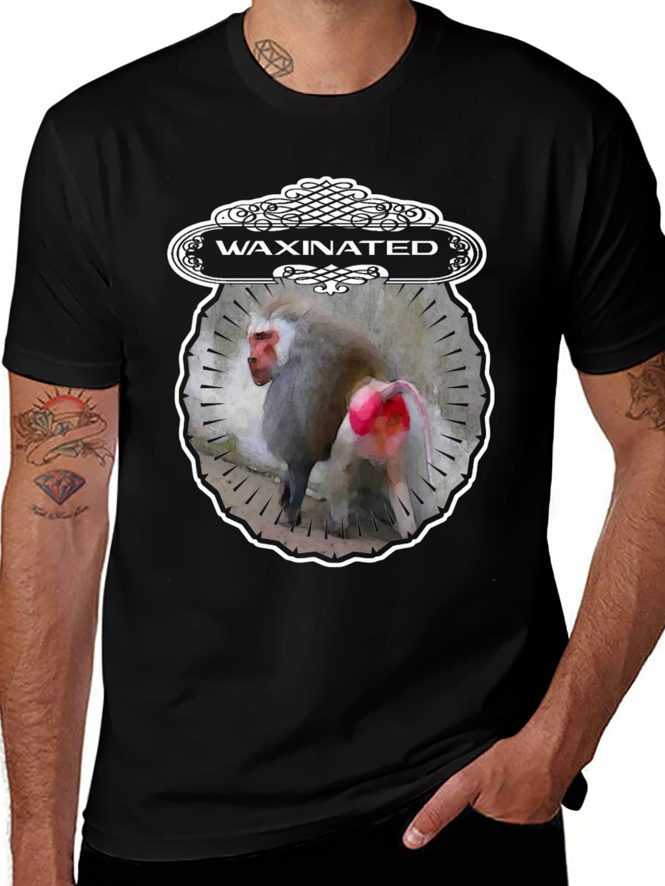 Waxinated Monkey Graphic T-Shirt - Unique Design