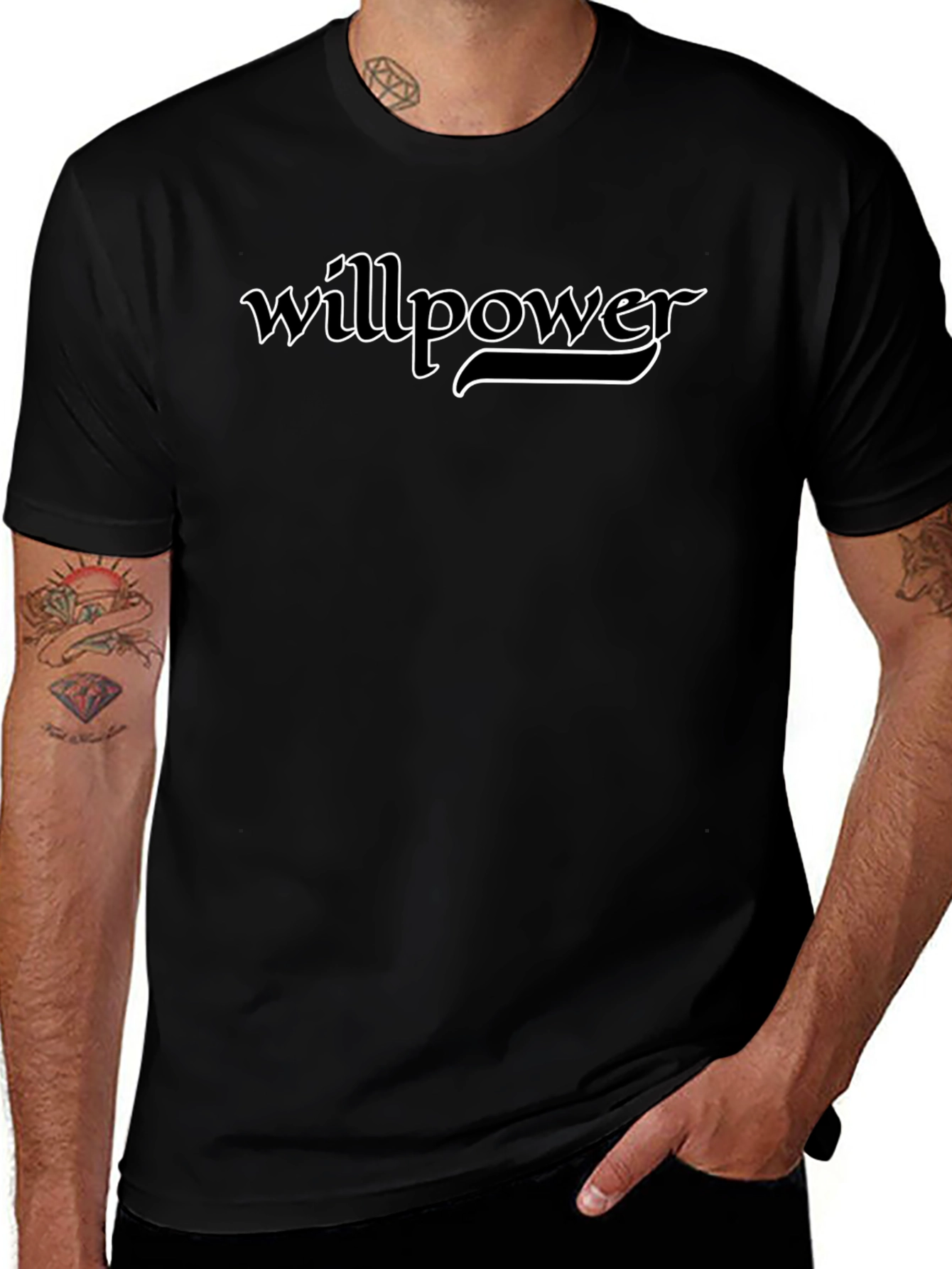 Willpower T-Shirt: Motivational Graphic Tee Black