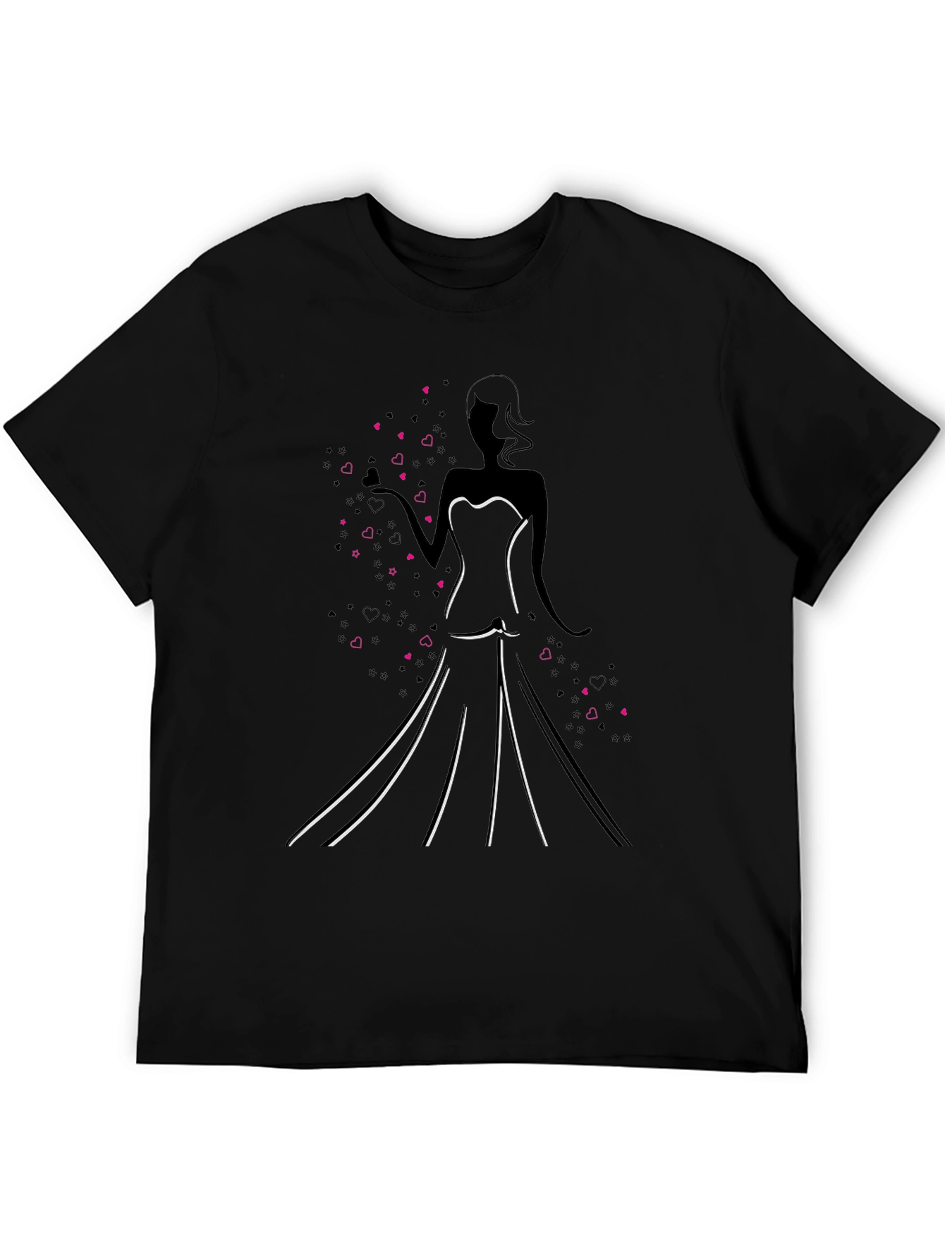 Elegant Silhouette Graphic Tee - Black