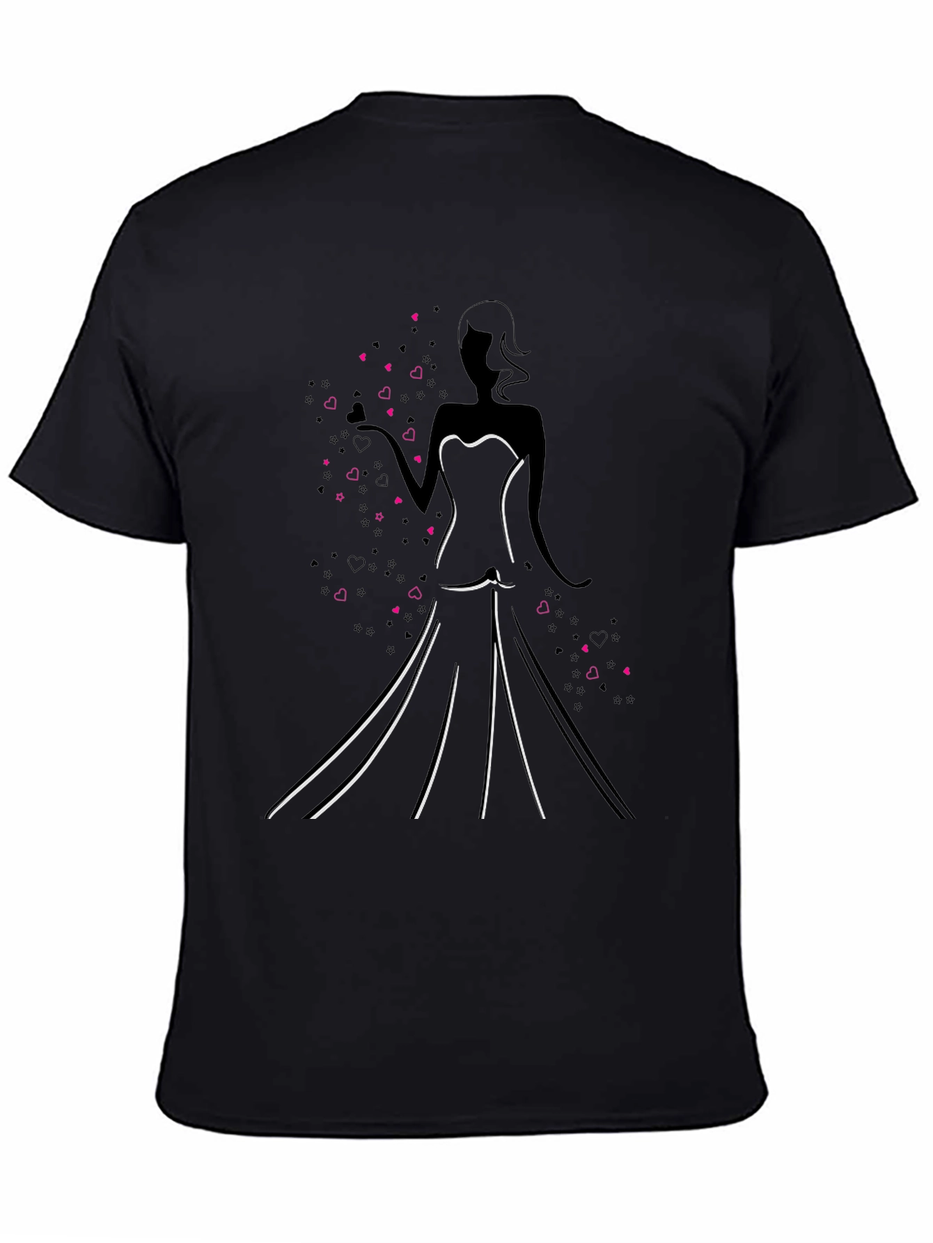 Elegant Silhouette Graphic Tee - Black
