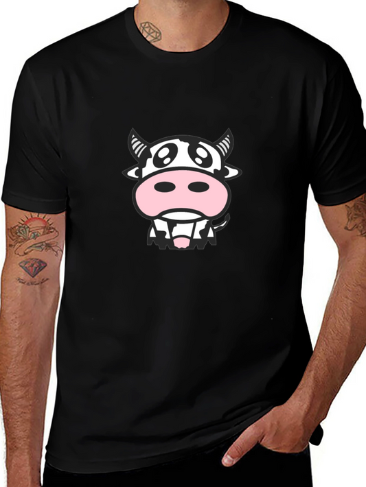 Cute Cow Graphic Tee - Black Unisex T-Shirt