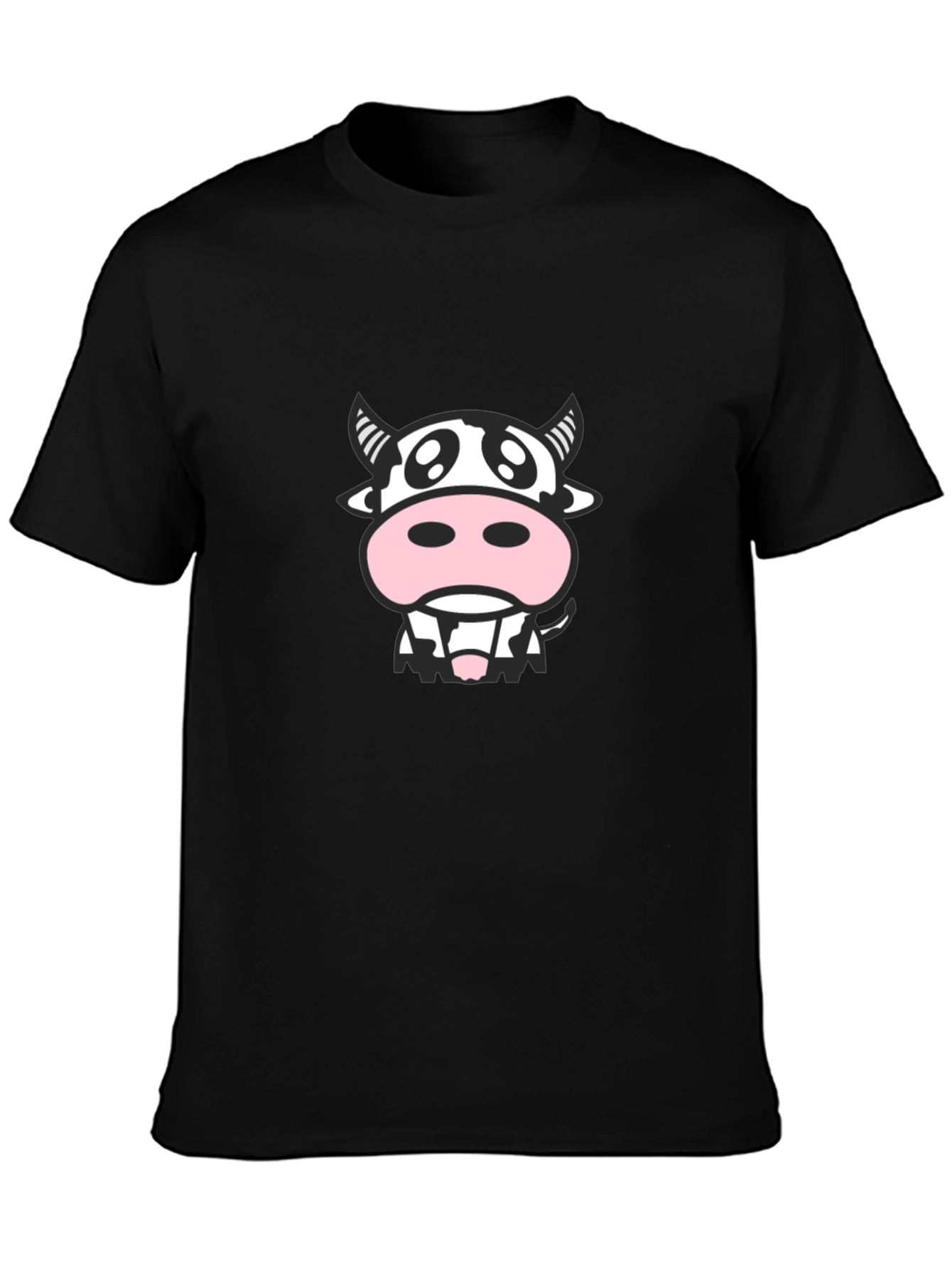Cute Cow Graphic Tee - Black Unisex T-Shirt