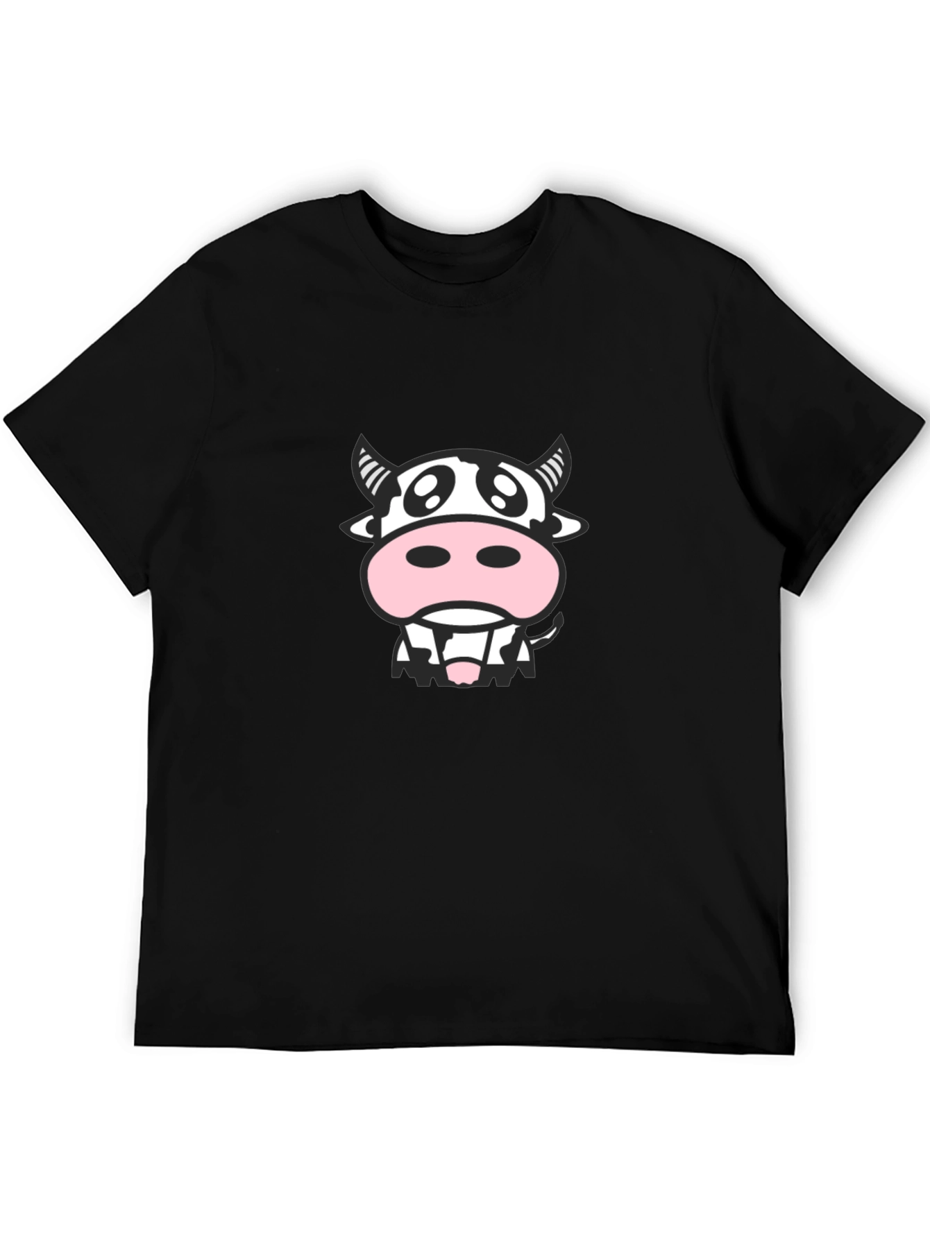 Cute Cow Graphic Tee - Black Unisex T-Shirt