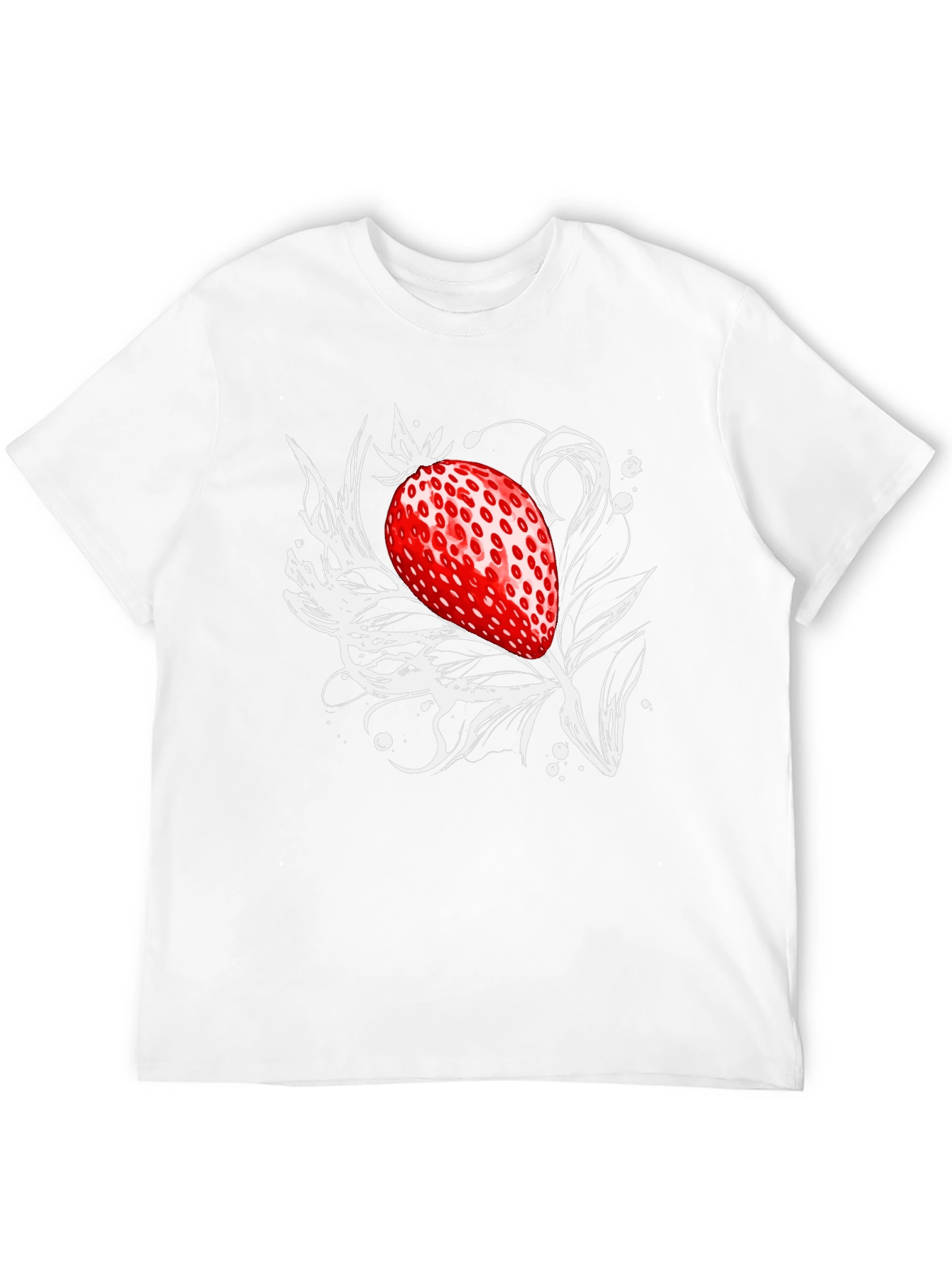 Strawberry Graphic Tee - Black Cotton Comfort