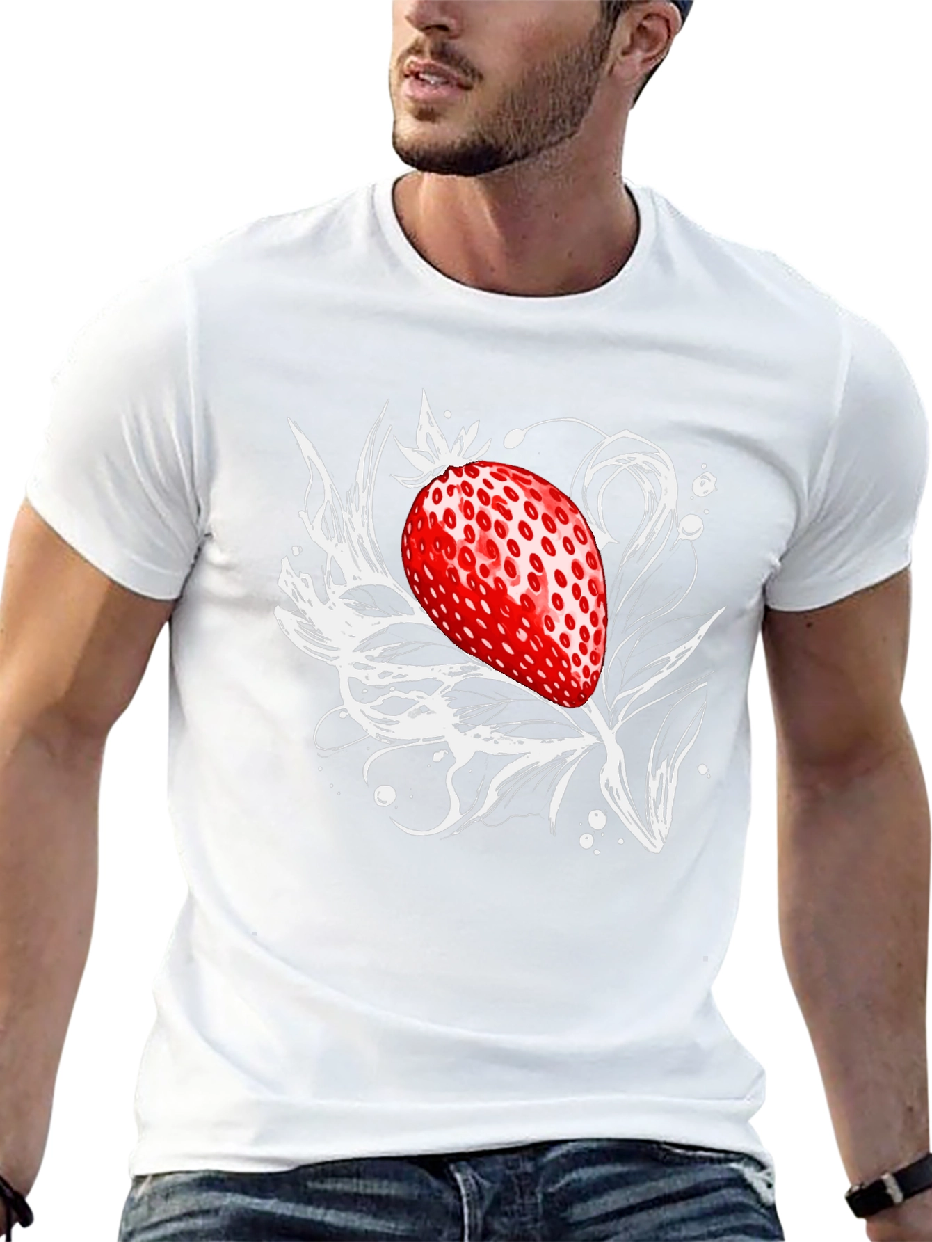 Strawberry Graphic Tee - Black Cotton Comfort