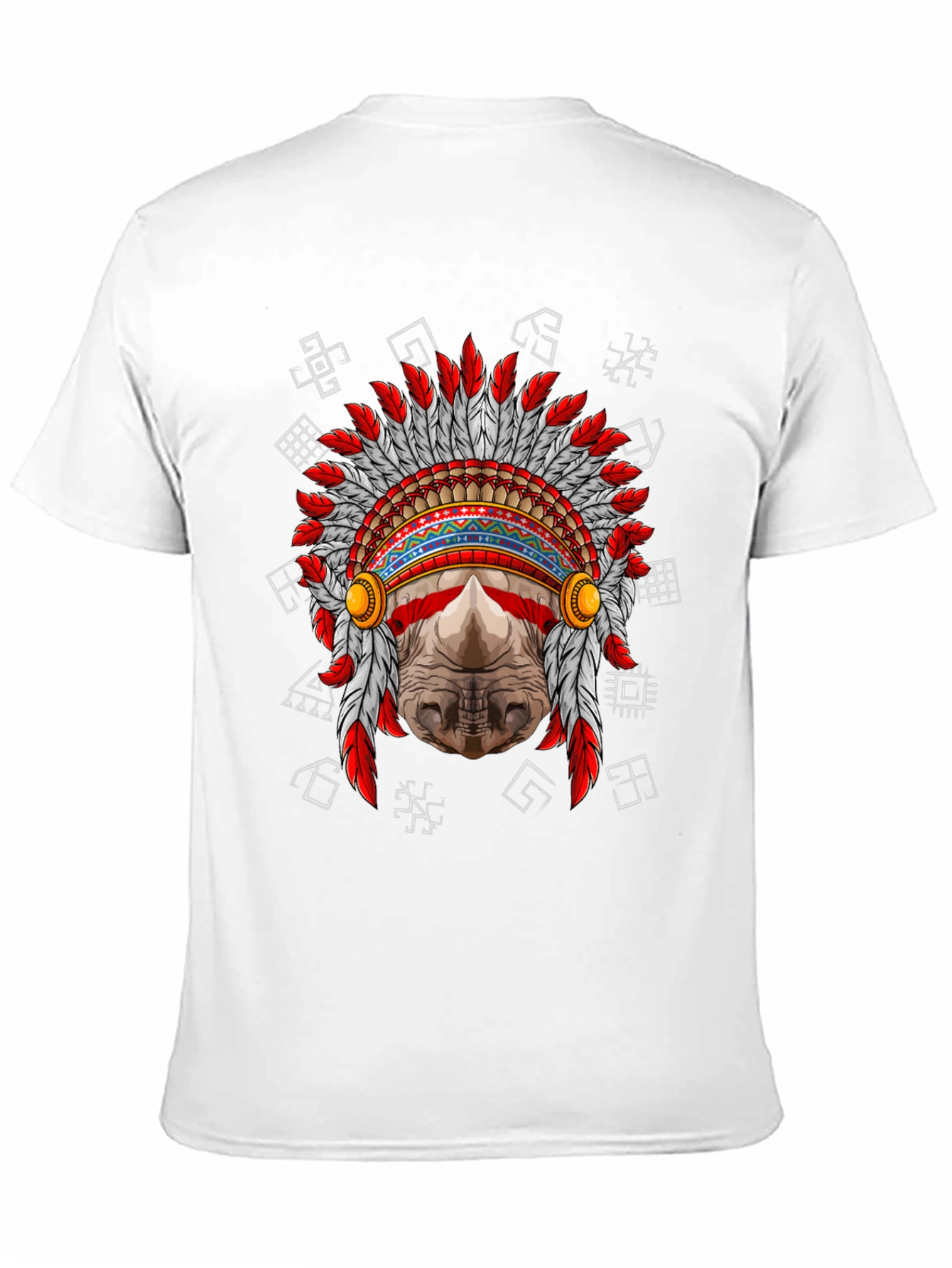 Rhinoceros Native American Headdress Graphic Tee