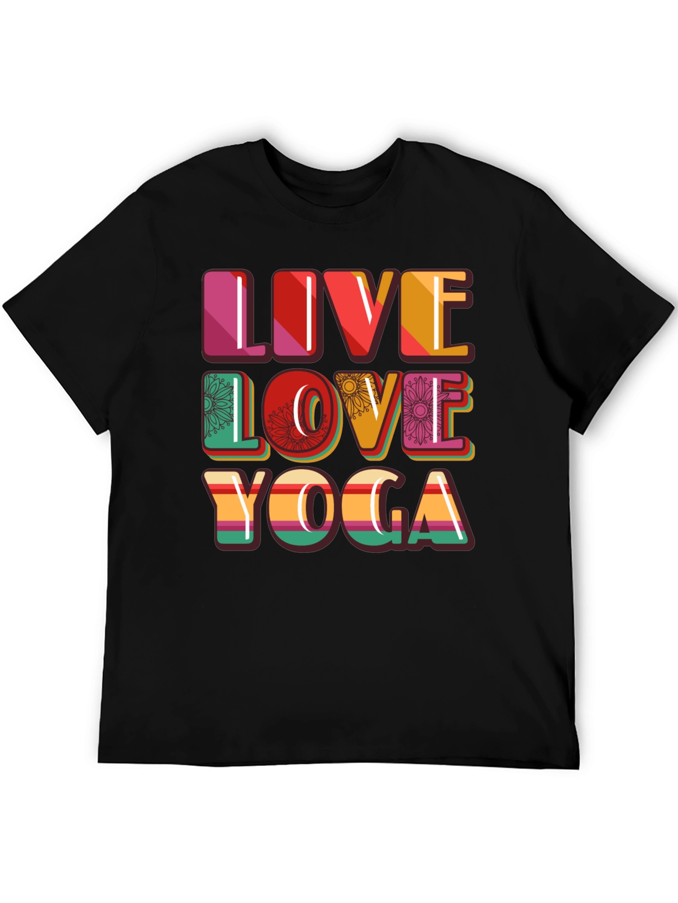 Live Love Yoga Graphic Tee - Black Casual Shirt