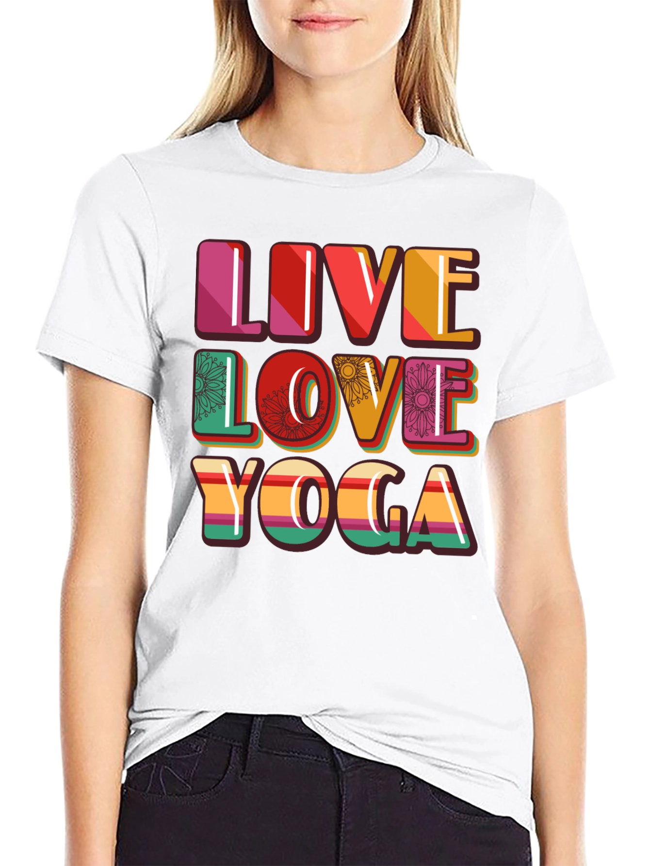 Live Love Yoga Graphic Tee - Black Casual Shirt