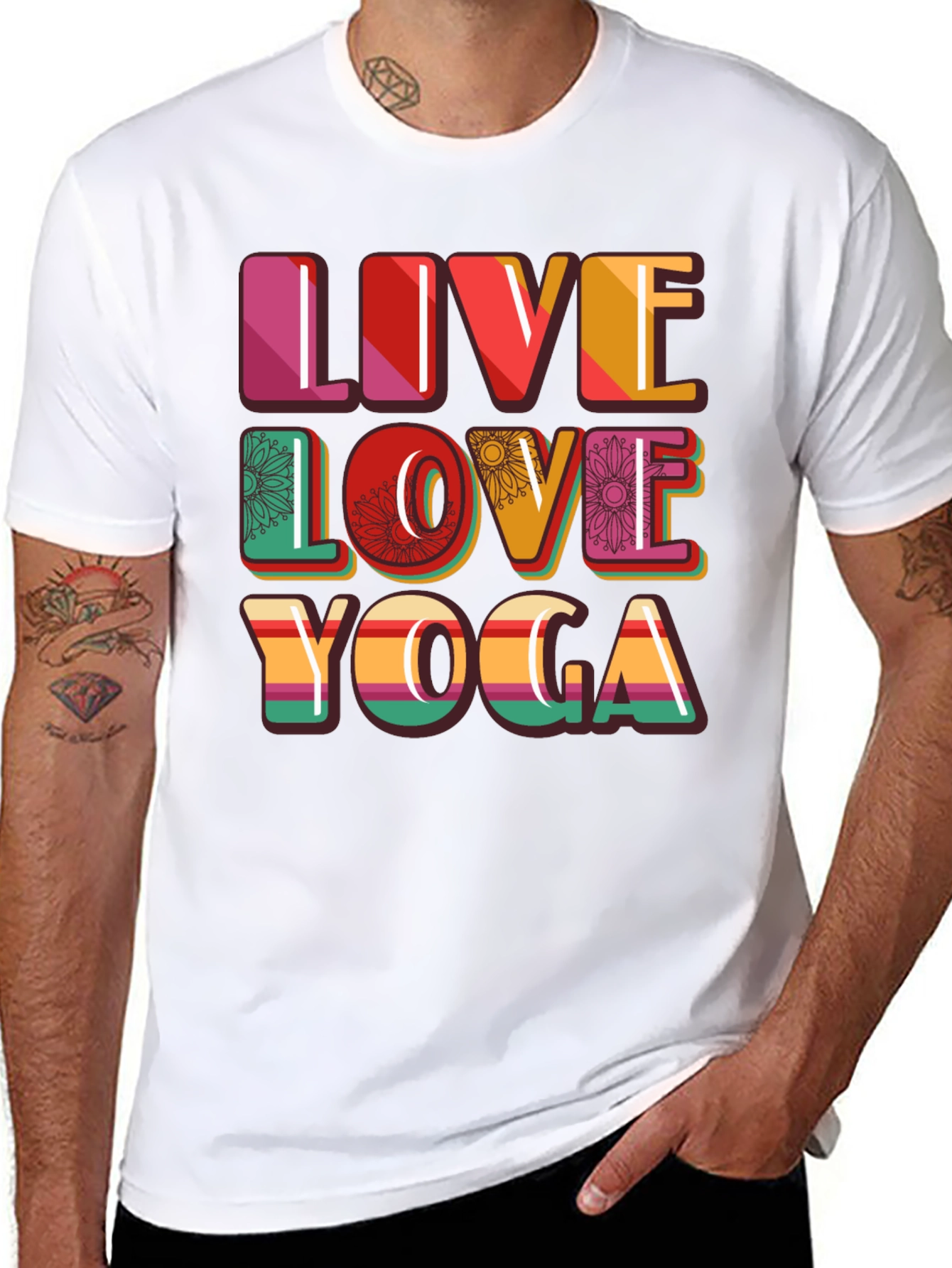 Live Love Yoga Graphic Tee - Black Casual Shirt