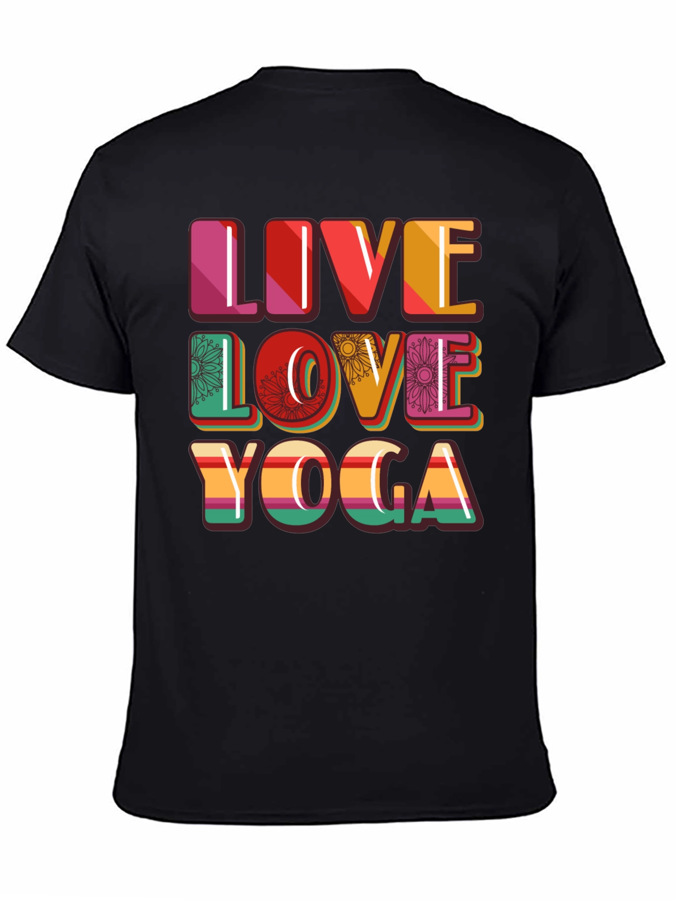 Live Love Yoga Graphic Tee - Black Casual Shirt