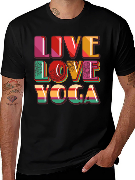 Live Love Yoga Graphic Tee - Black Casual Shirt