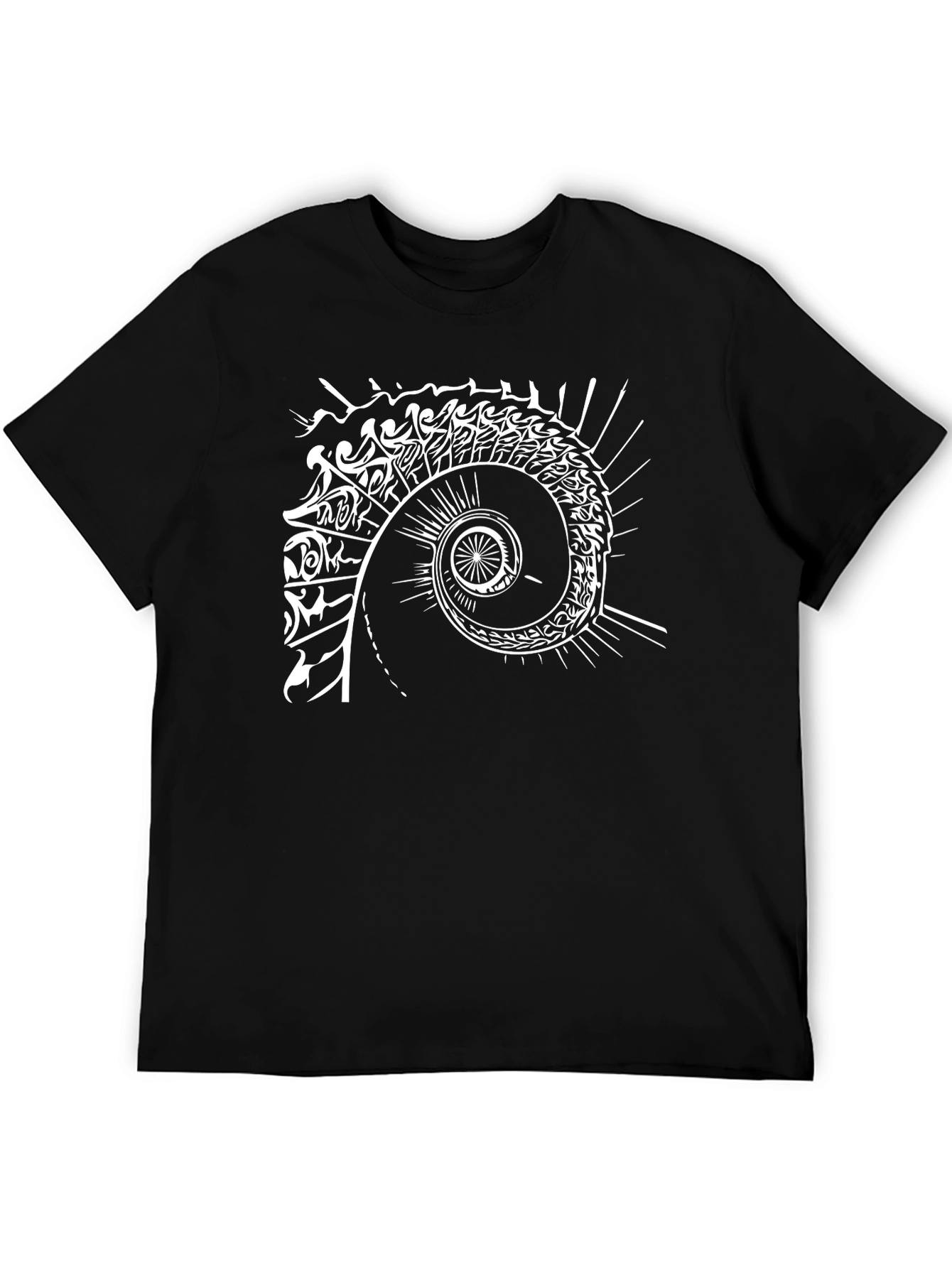 Abstract Spiral Graphic T-Shirt - Unique Design