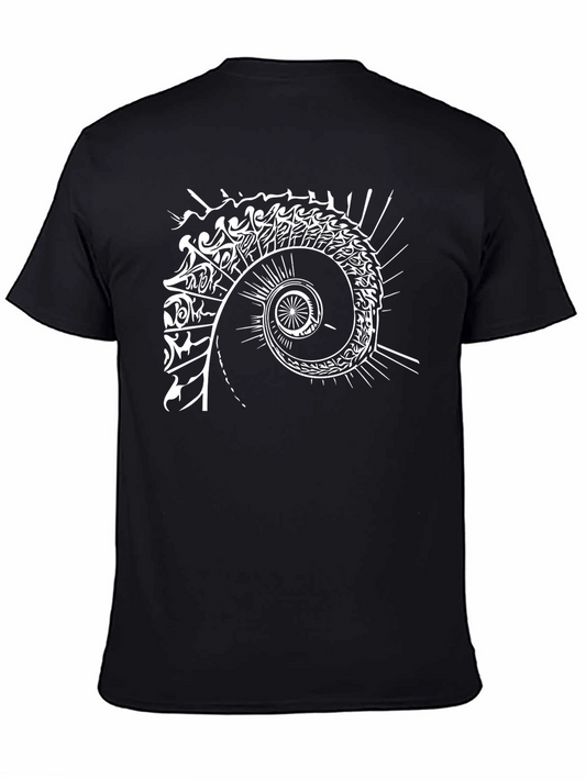Abstract Spiral Graphic T-Shirt - Unique Design