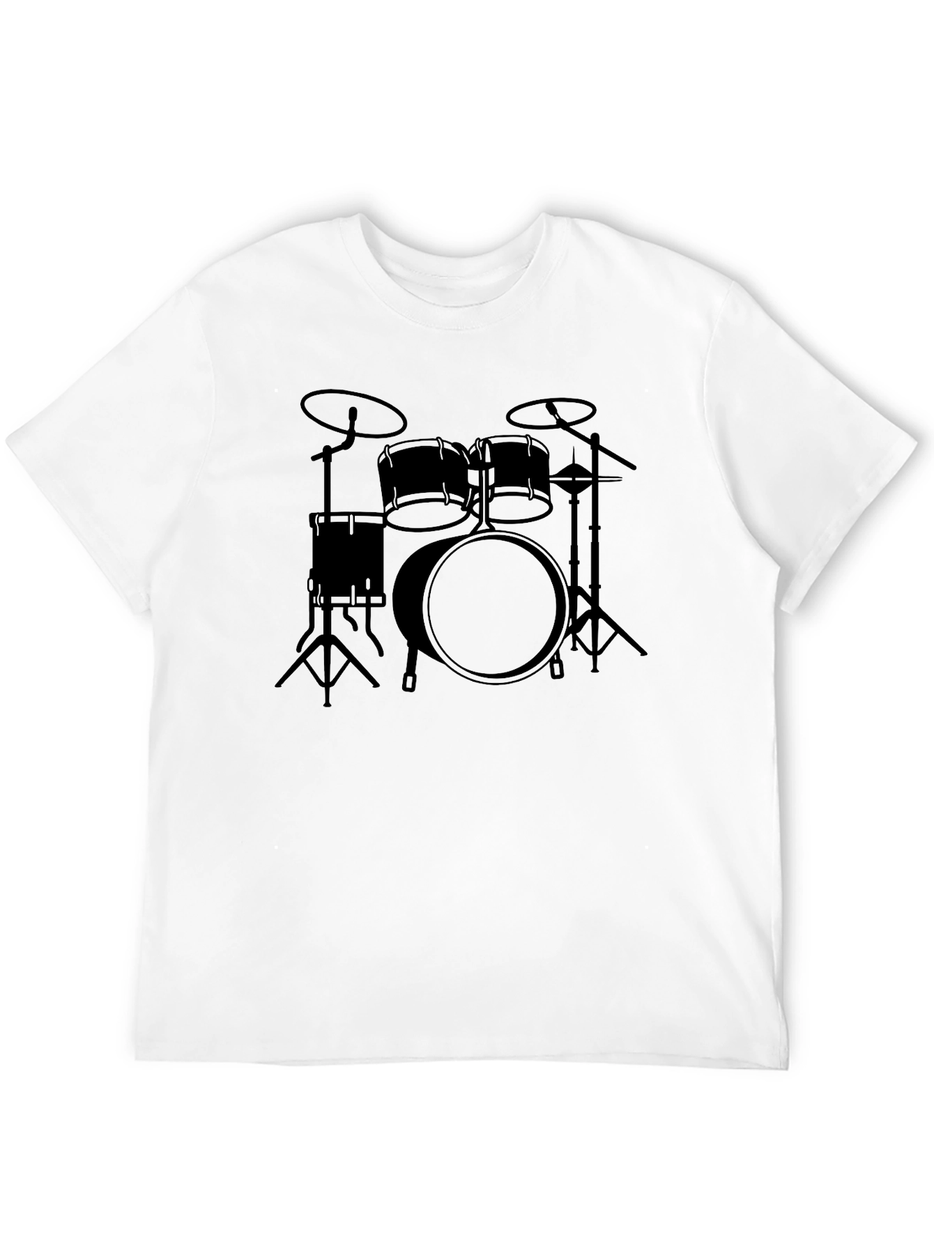 Drum Set Graphic T-Shirt - Black