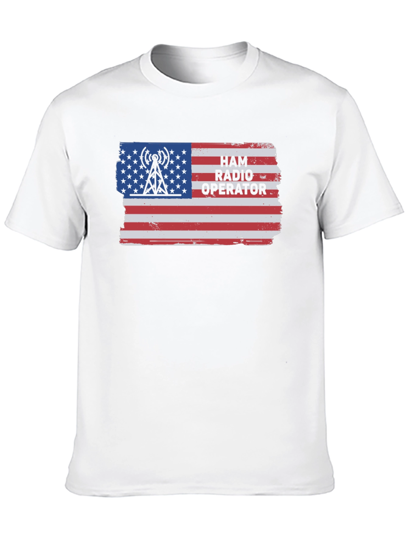 Ham Radio Operator USA Flag Graphic T-Shirt