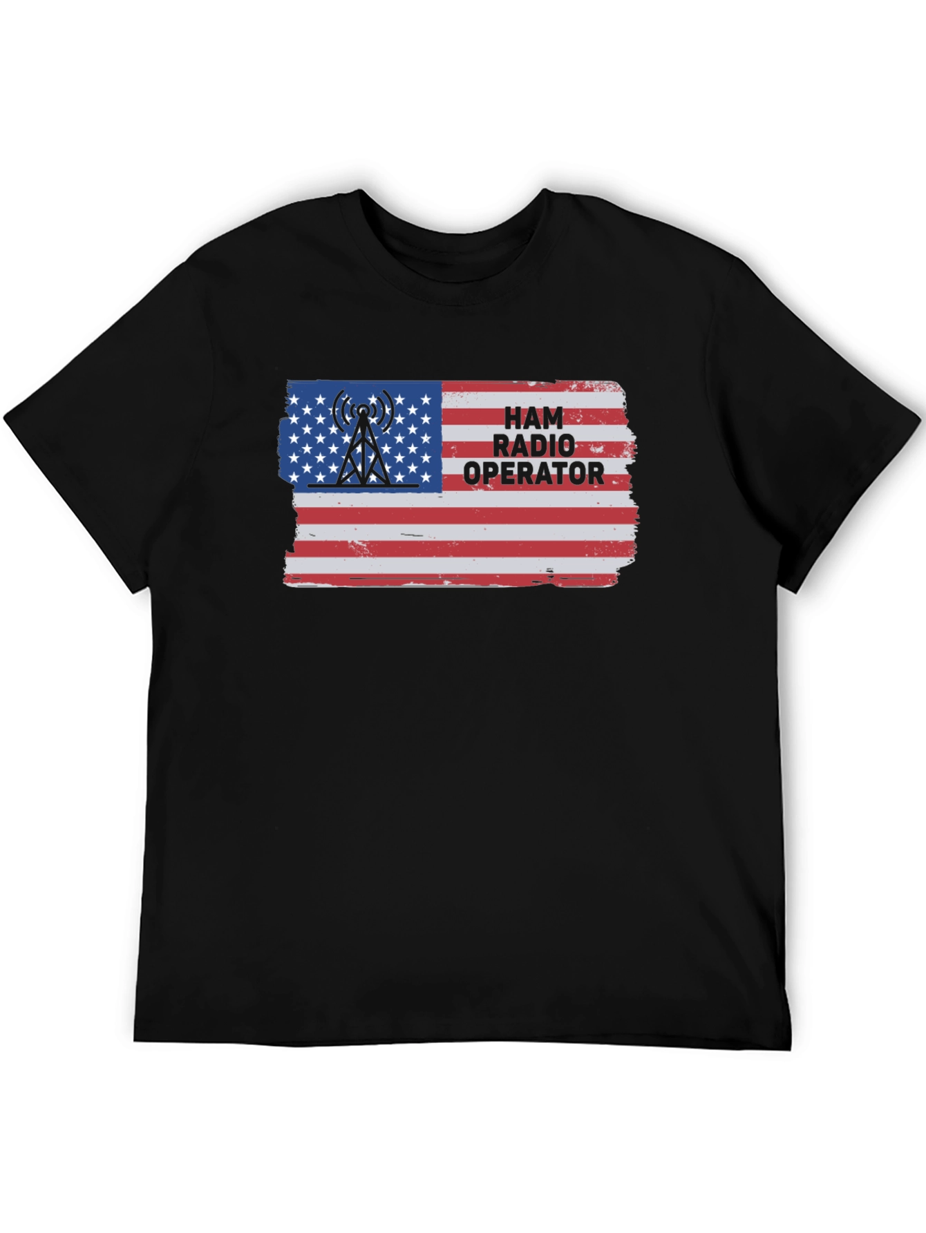 Ham Radio Operator USA Flag Graphic T-Shirt