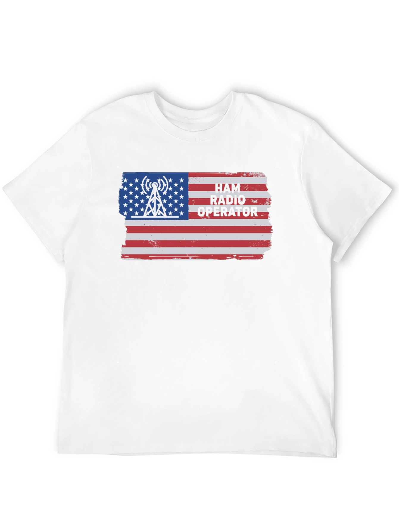 Ham Radio Operator USA Flag Graphic T-Shirt