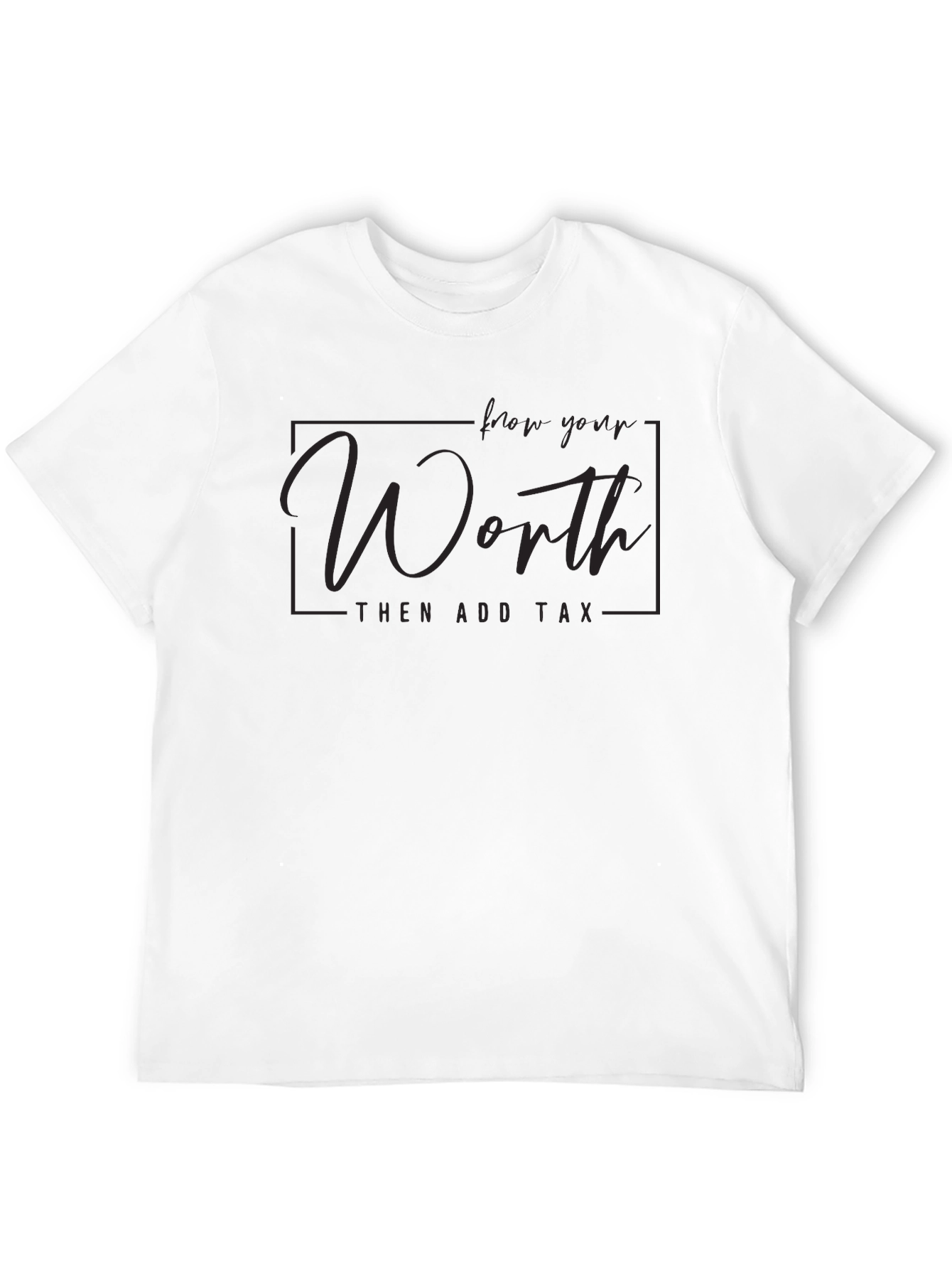 Know Your Worth Mens Black Graphic Tee