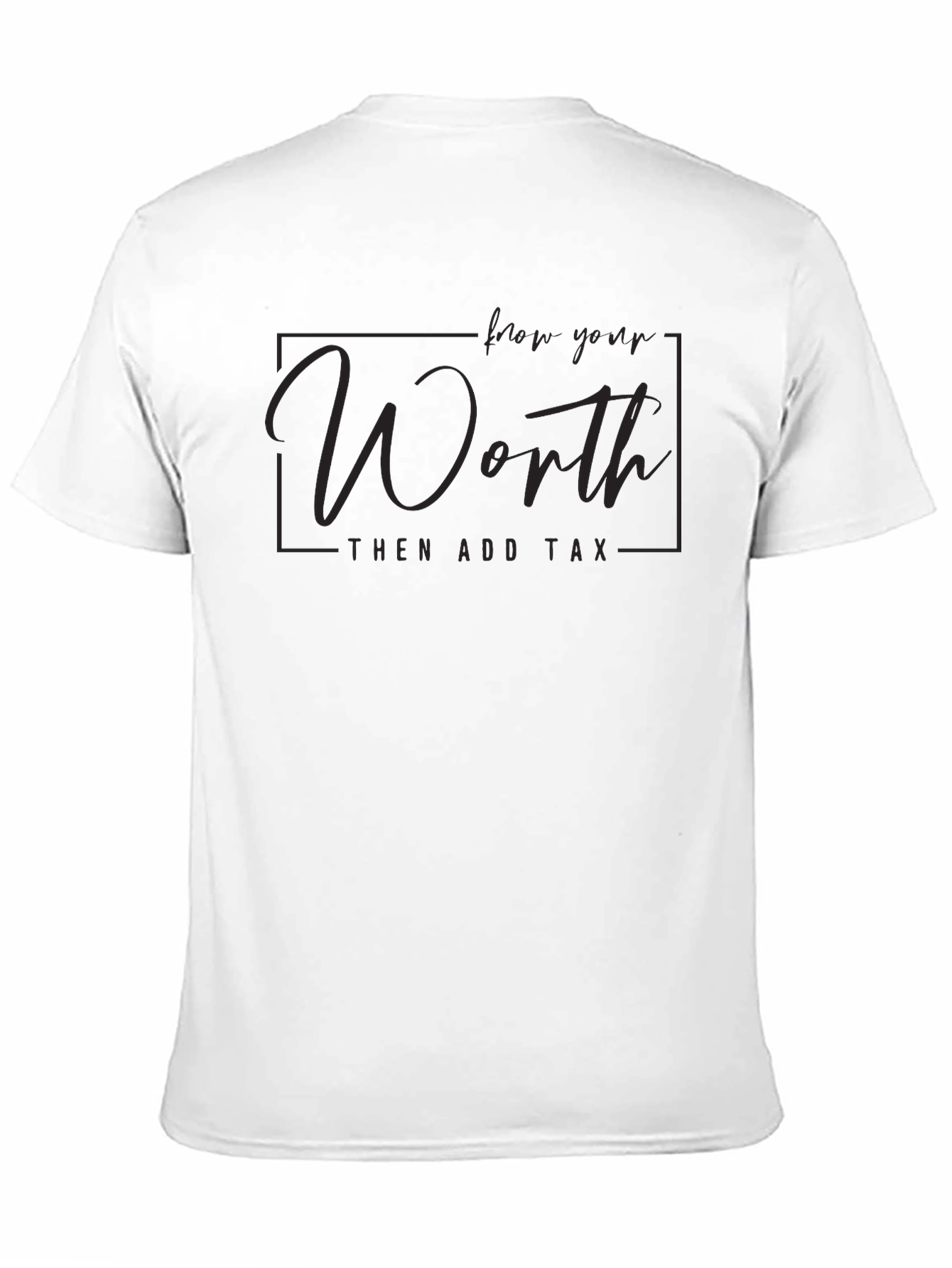 Know Your Worth Mens Black Graphic Tee