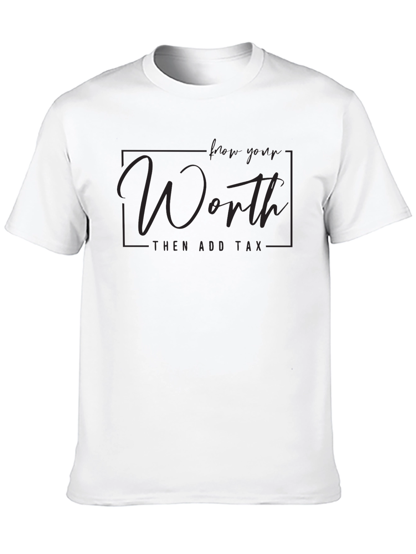 Know Your Worth Mens Black Graphic Tee