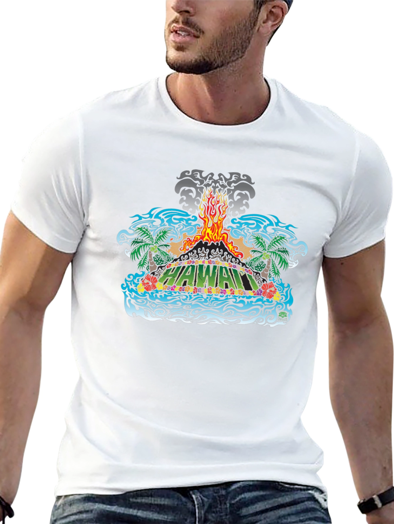 Hawaii Volcano Graphic T-Shirt - Island Vibes
