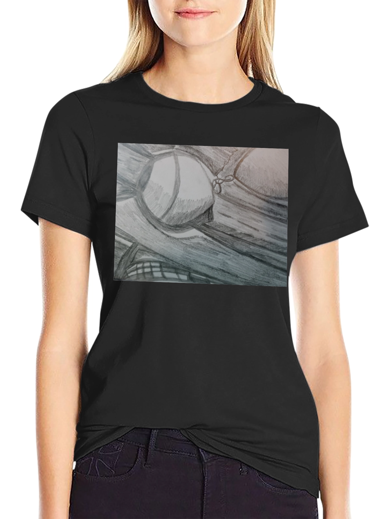 Sketch Art Tee: Unique Bra Design