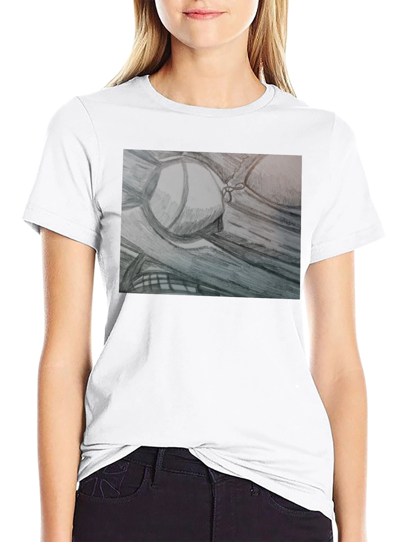 Sketch Art Tee: Unique Bra Design