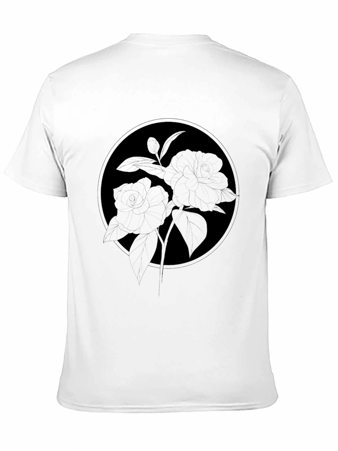 Black Floral Silhouette Graphic T-Shirt
