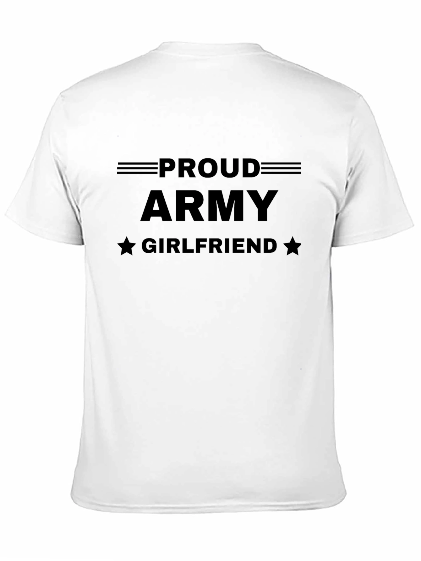 Proud Army Girlfriend Tee - Black Crew Neck
