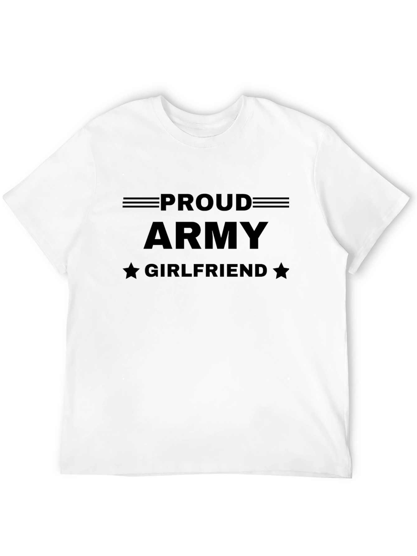 Proud Army Girlfriend Tee - Black Crew Neck
