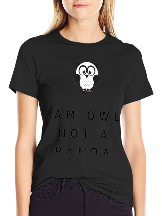 I am Owl Not A Panda - Black Graphic Tee
