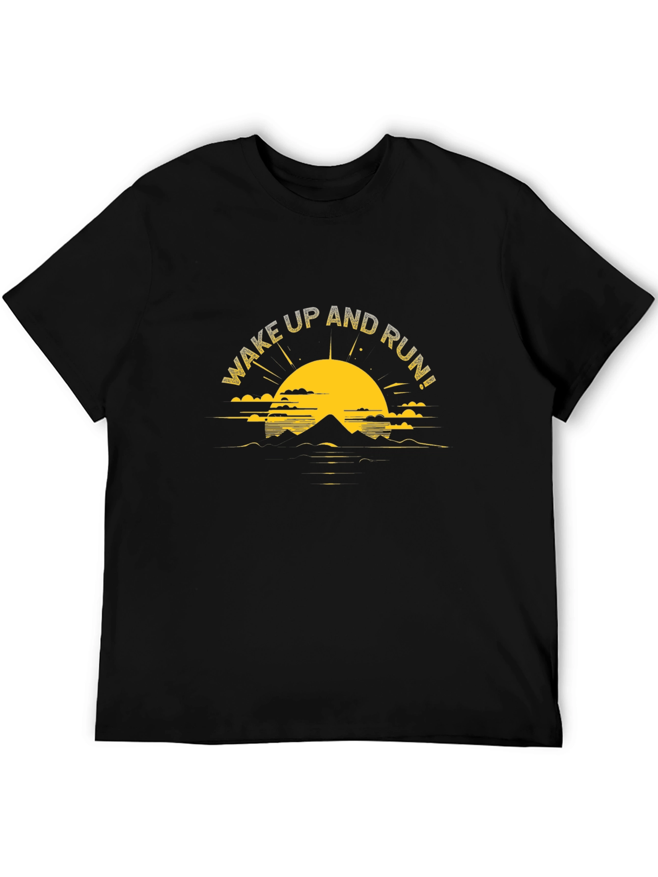 Wake Up And Run Graphic Tee - Black