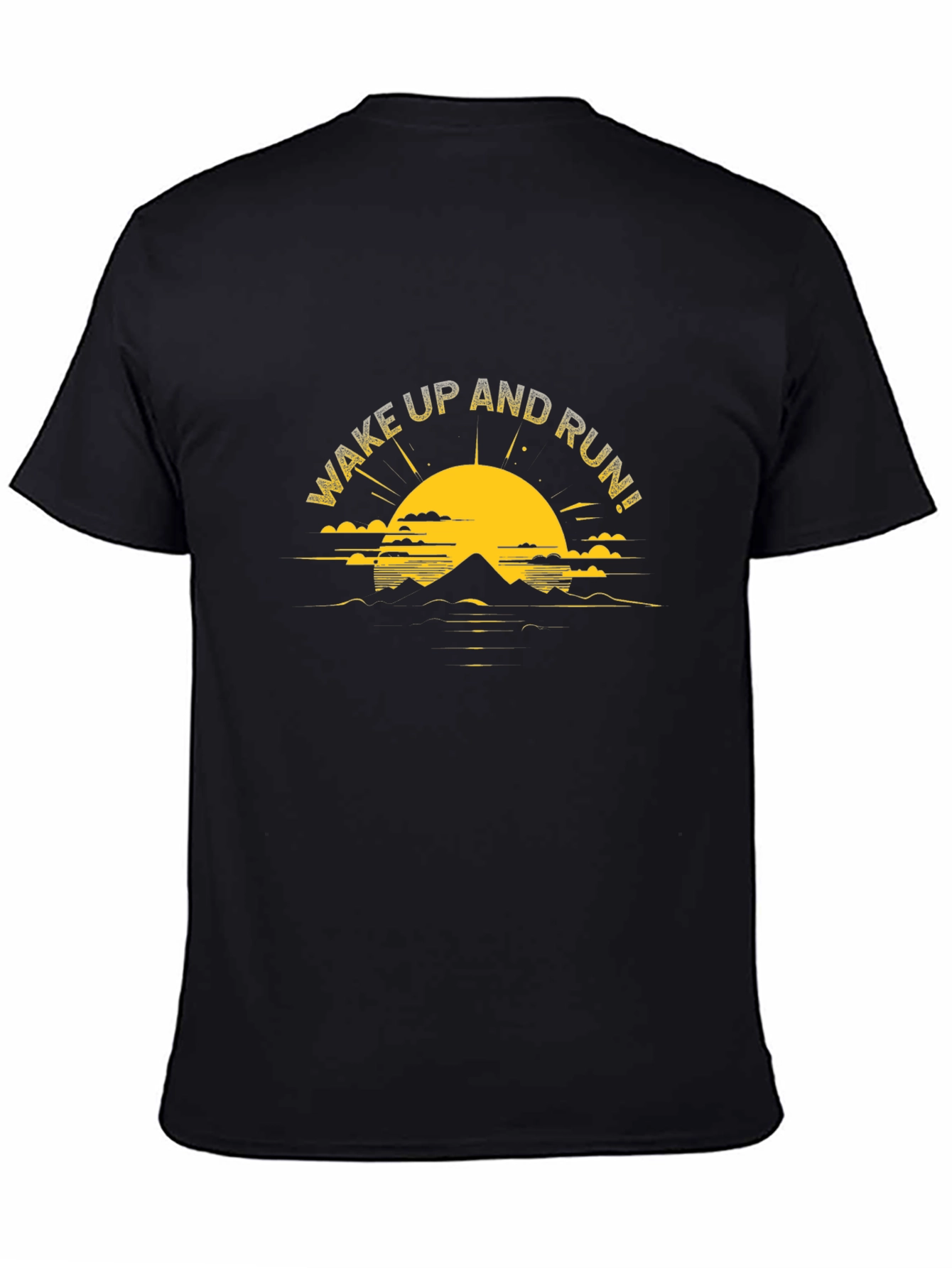 Wake Up And Run Graphic Tee - Black