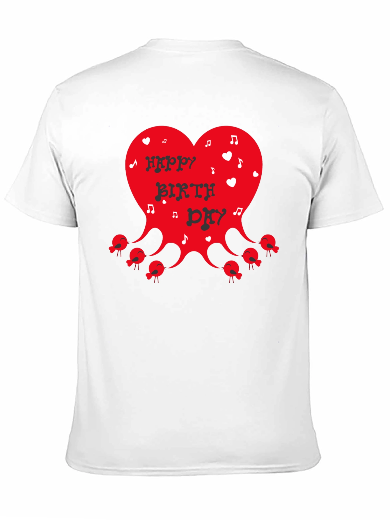 Happy Birthday Heart Graphic T-Shirt - Black