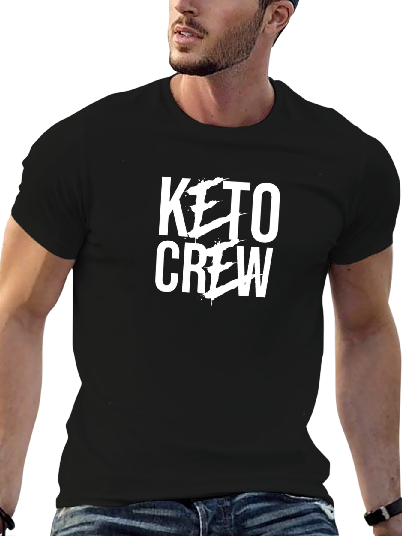 Keto Crew Graphic Tee - Black Cotton T-Shirt