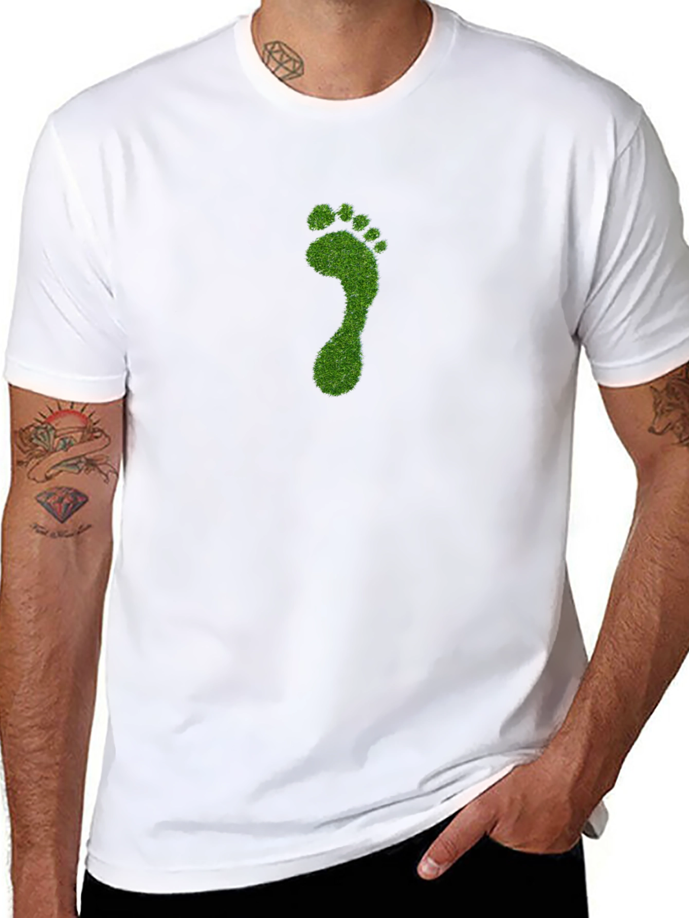 Eco-Friendly Footprint Graphic Tee - Soft Cotton Blend