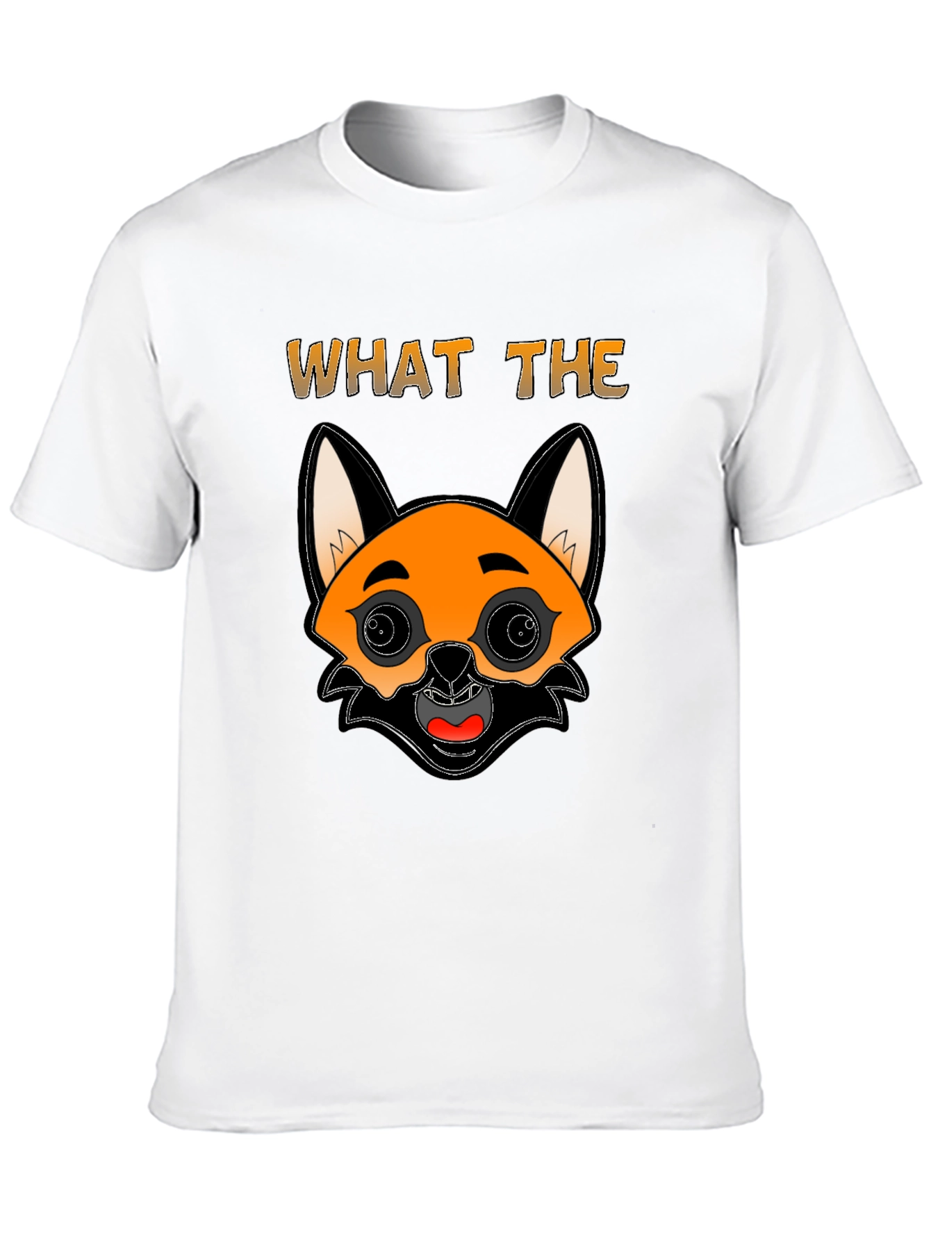 Funny Fox Cartoon Graphic Mens Black T-Shirt