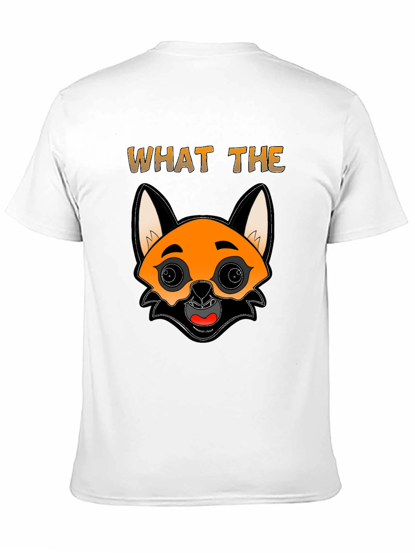 Funny Fox Cartoon Graphic Mens Black T-Shirt