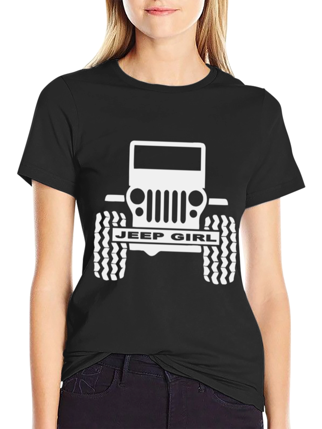 Jeep Girl Black Graphic Tee - Off-Road Adventure