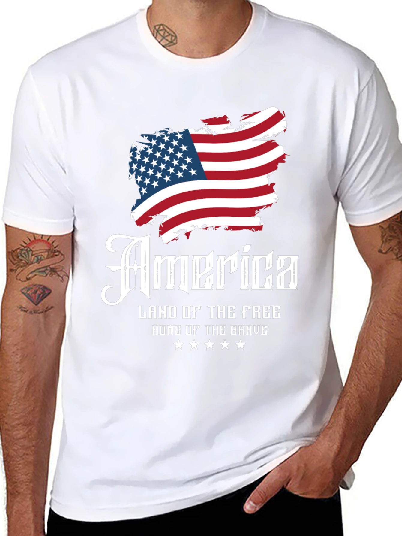 Patriotic America Land of the Free Graphic T-Shirt