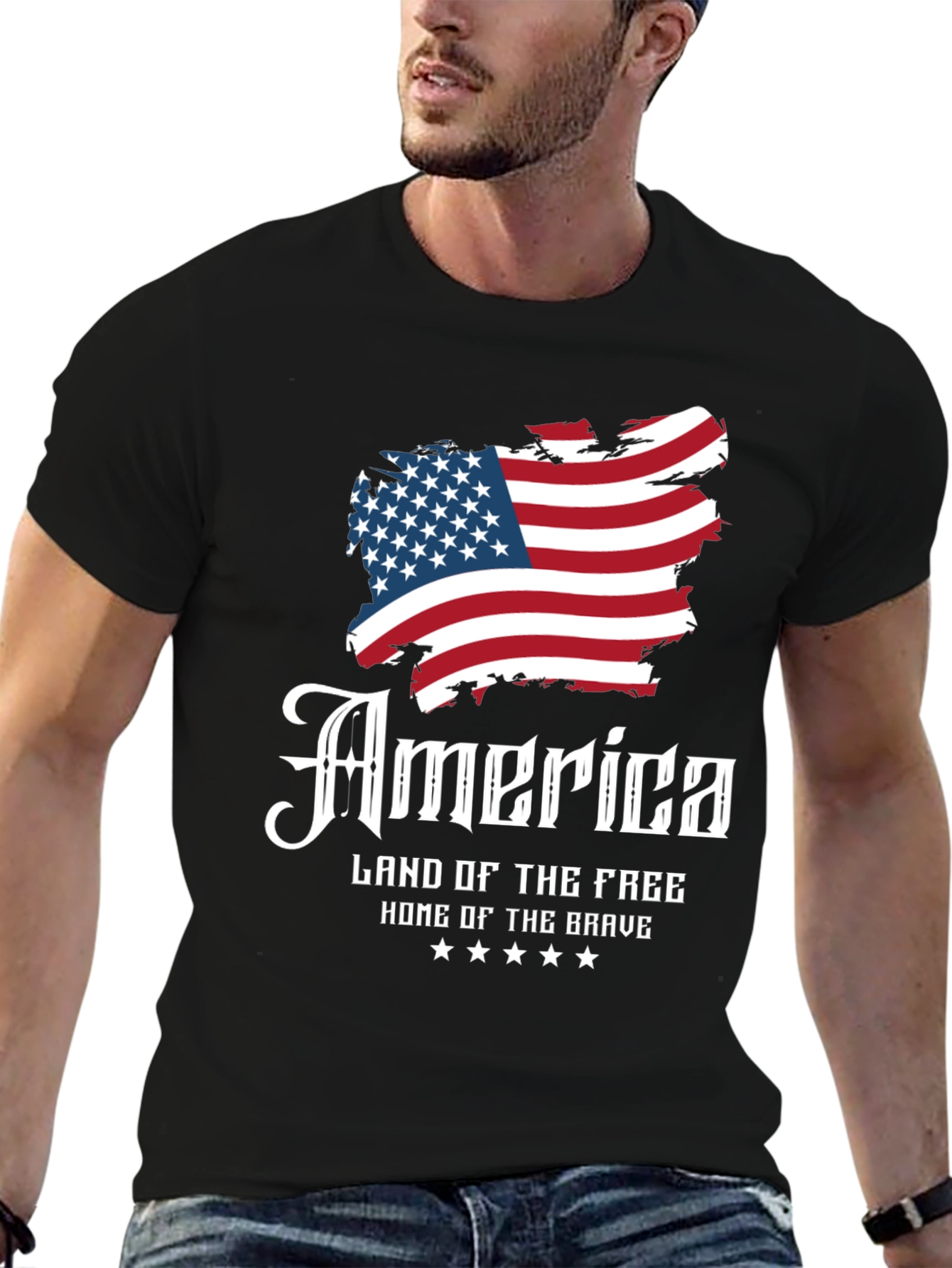 Patriotic America Land of the Free Graphic T-Shirt
