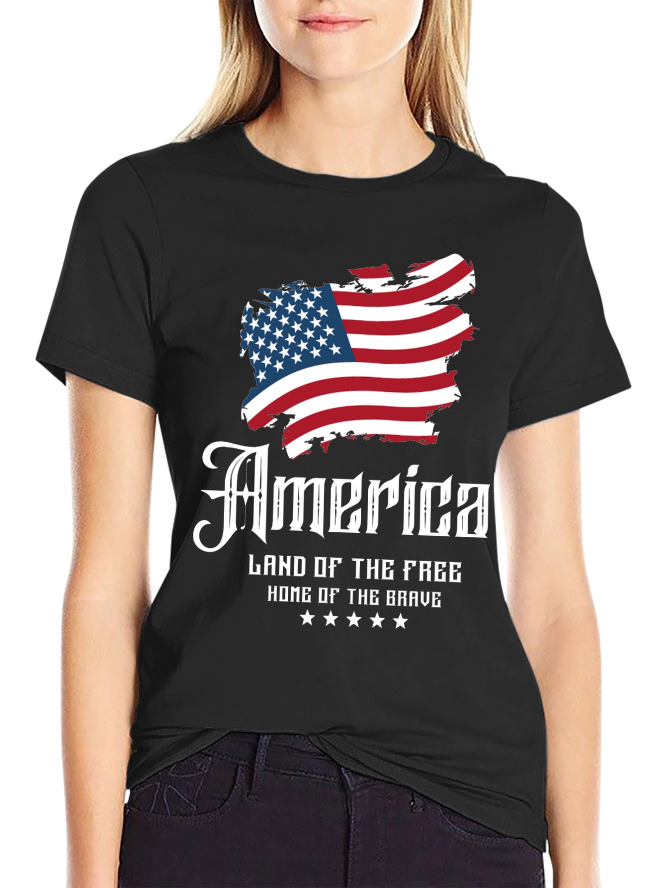 Patriotic America Land of the Free Graphic T-Shirt