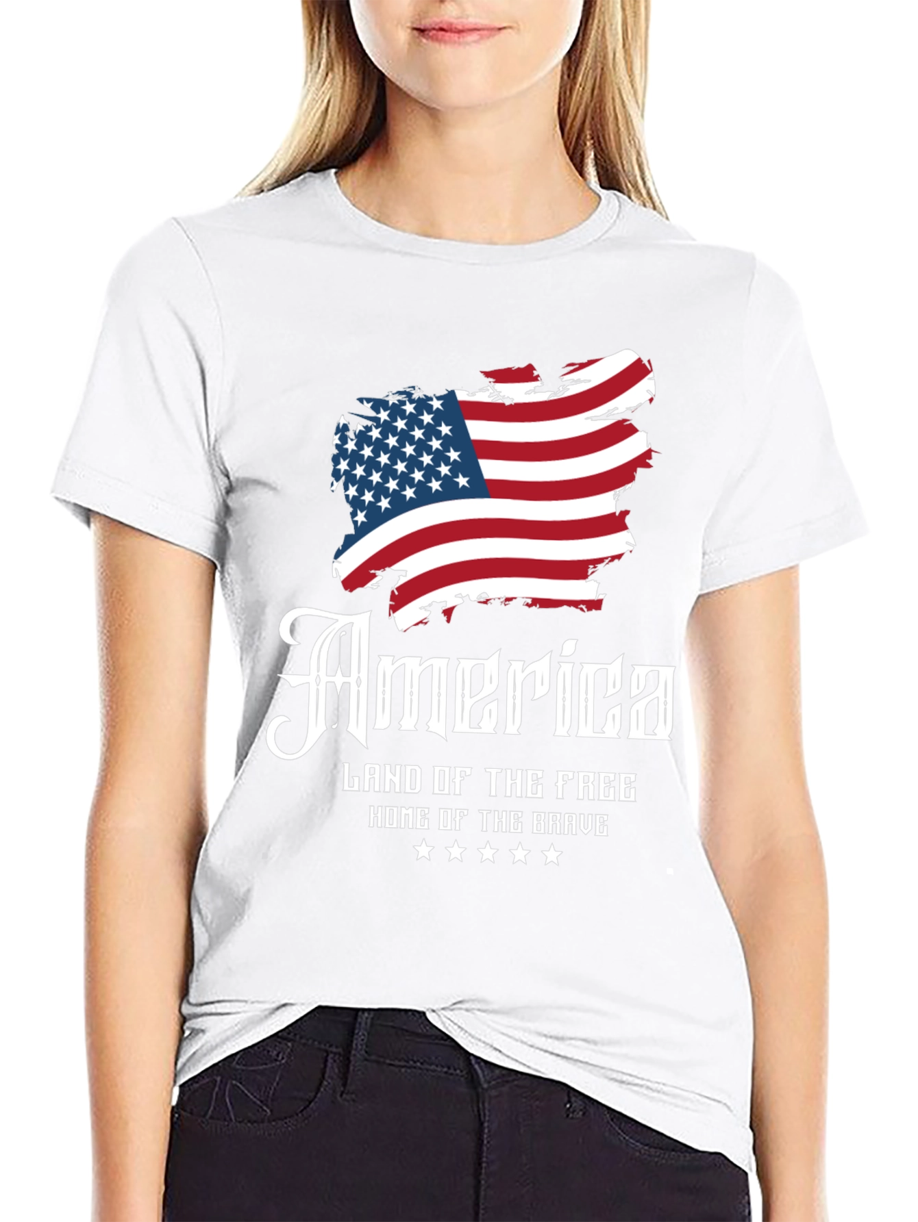 Patriotic America Land of the Free Graphic T-Shirt