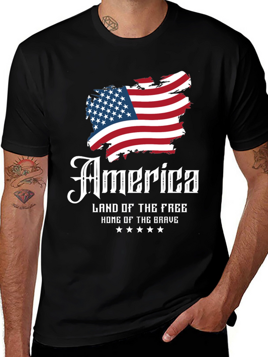 Patriotic America Land of the Free Graphic T-Shirt